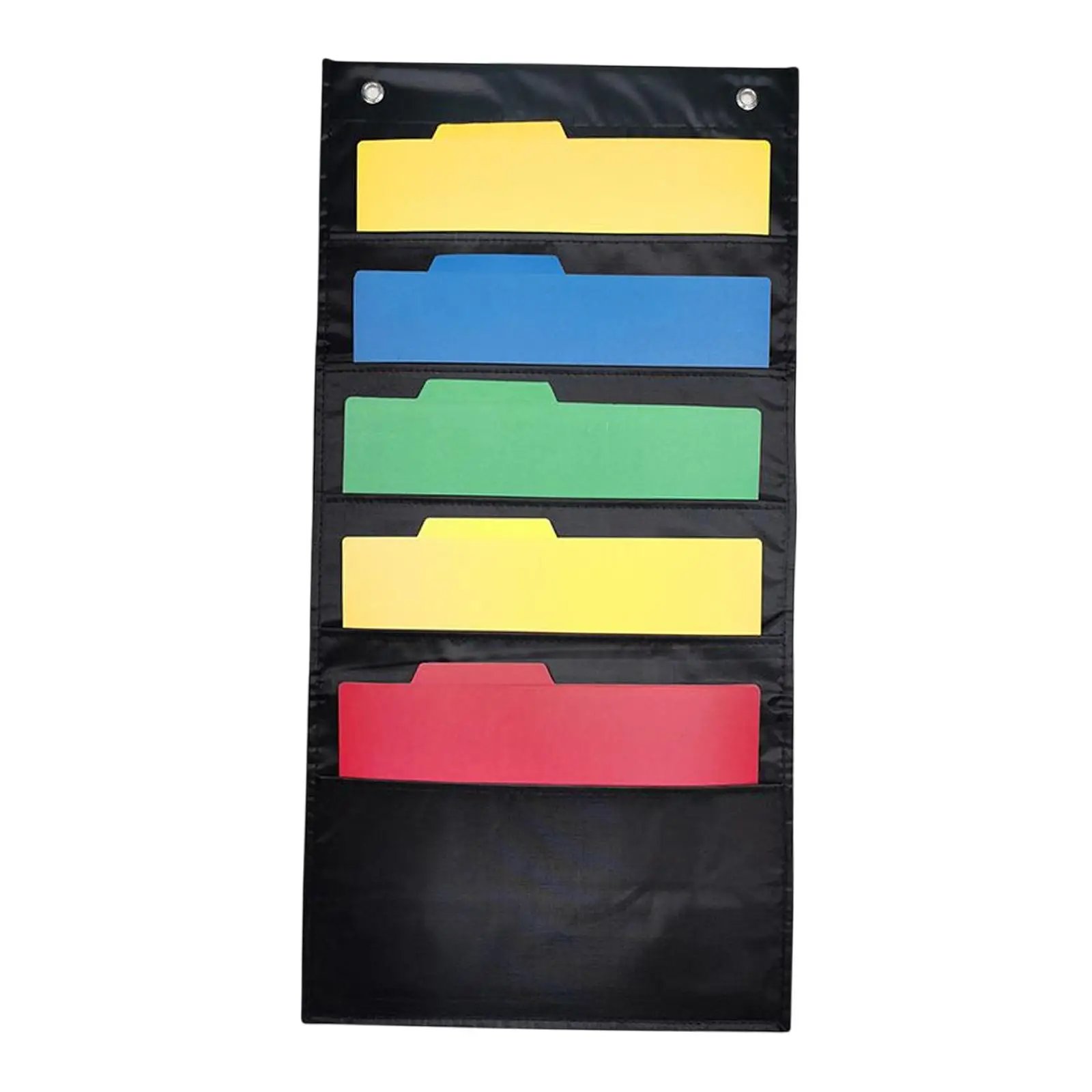 Hanging Daily Schedule Pocket Chart File Organizer Storage Bag 5 Pockets for
