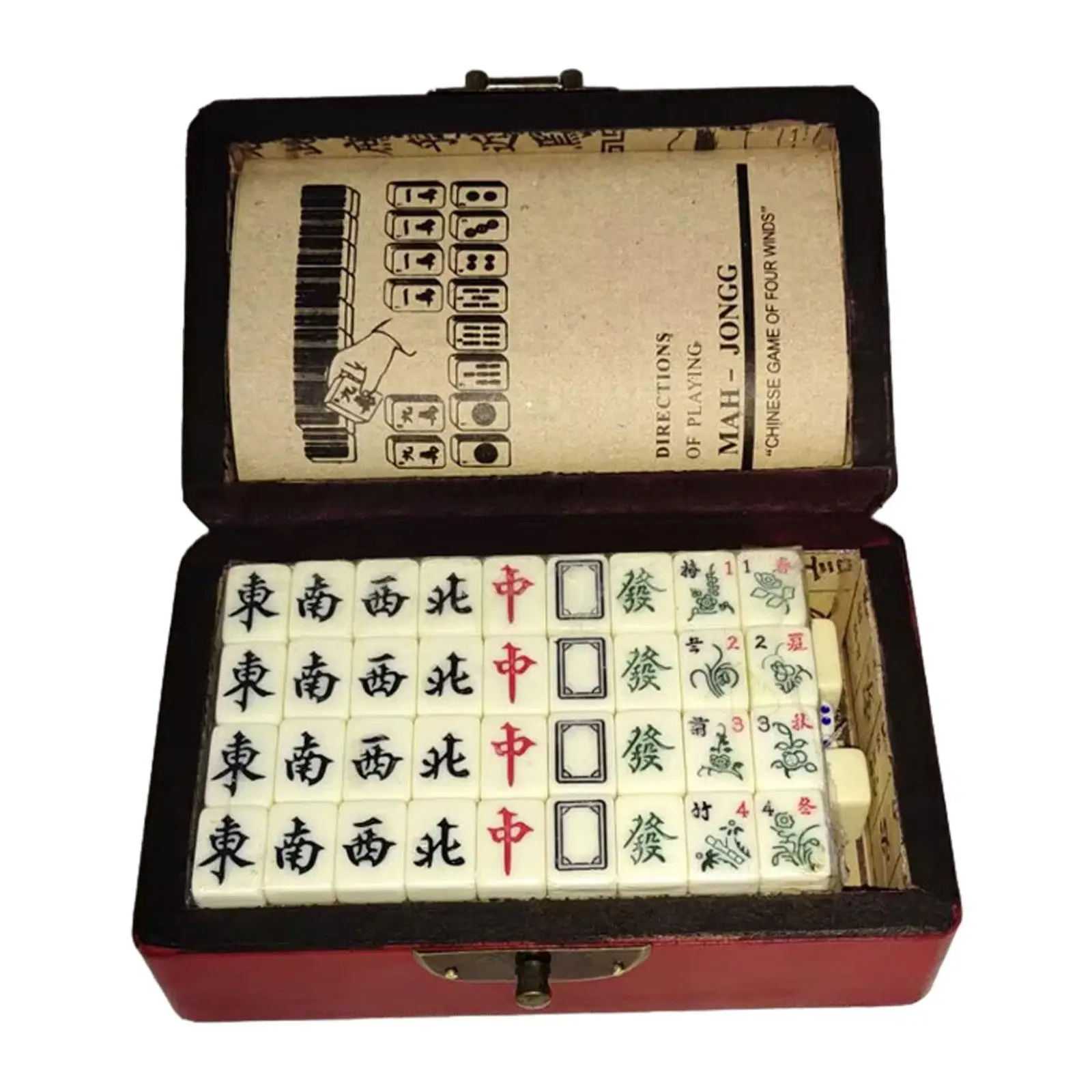 Chinese Mahjong Game Set Family Mahjong Game Leisure Game Classic Board Game for Festival Travel Family Gathering Home Party