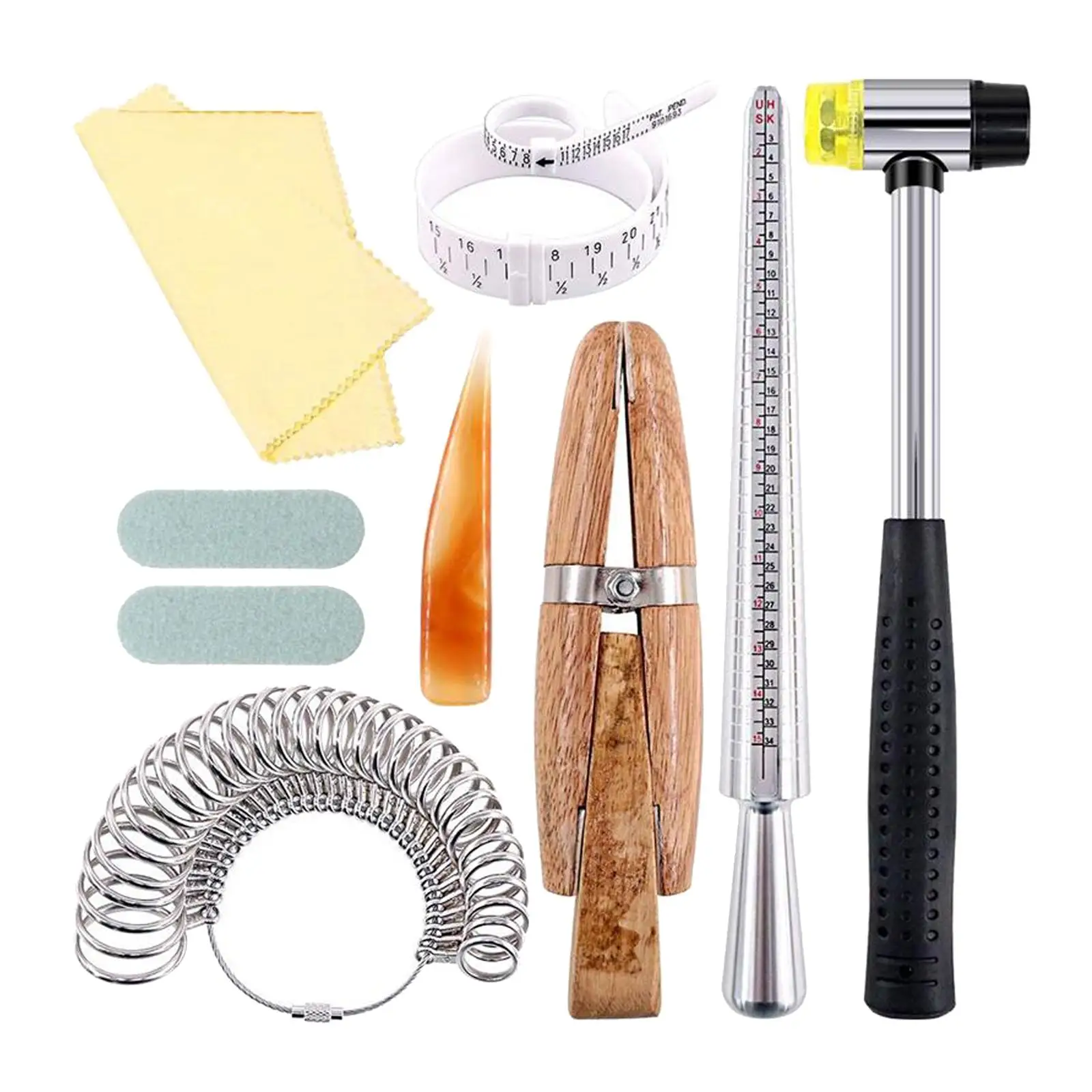 12 Pieces Professional Jewelry Making Tool Measu Stick Sizer Kit,Useful for Measu s Diameters