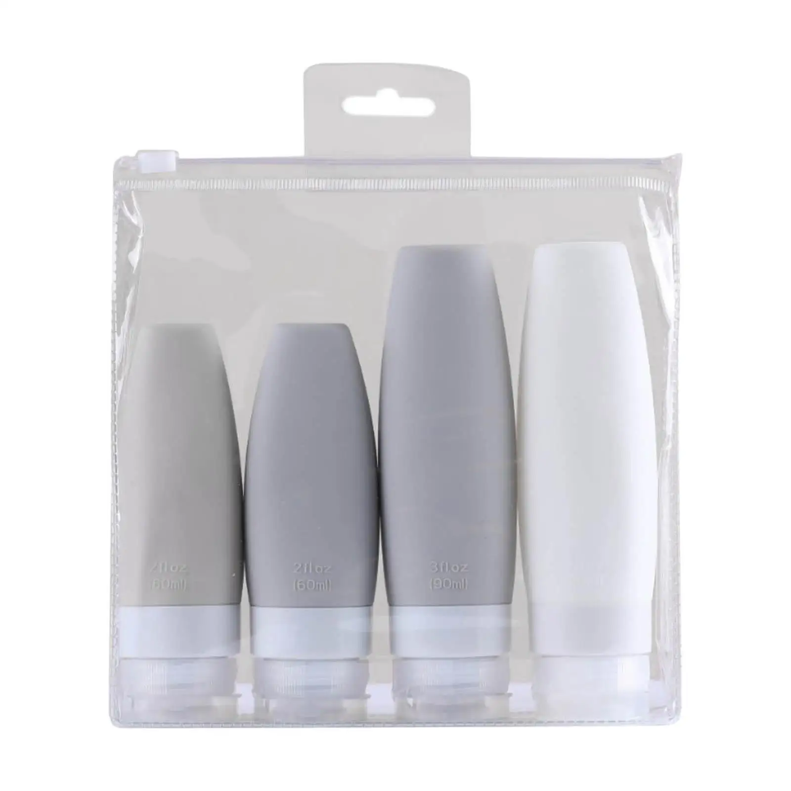 Silicone Travel Bottles with Transparent Carry Bag for Conditioner Men Women