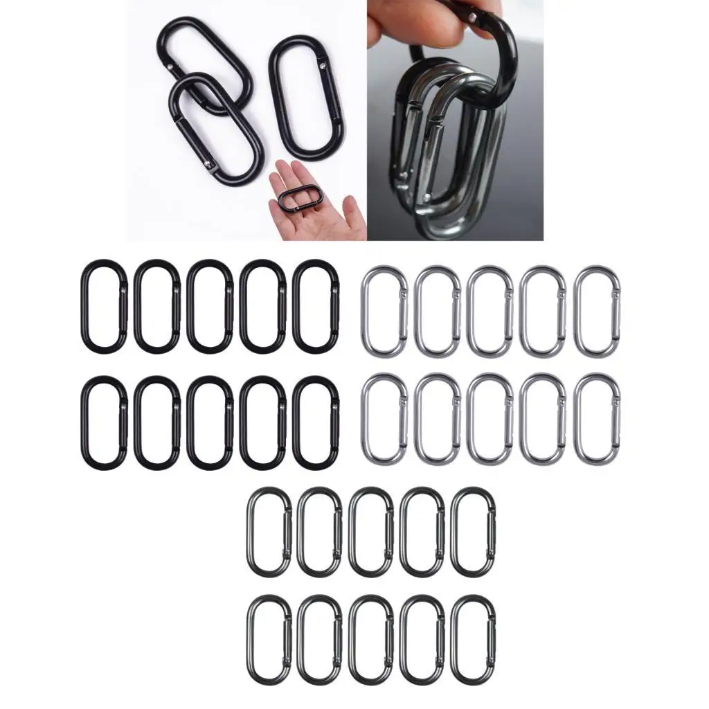 10 x CARABINER Small Spring Clip Snap Clasp Hook Keyring Karabiner Keychain