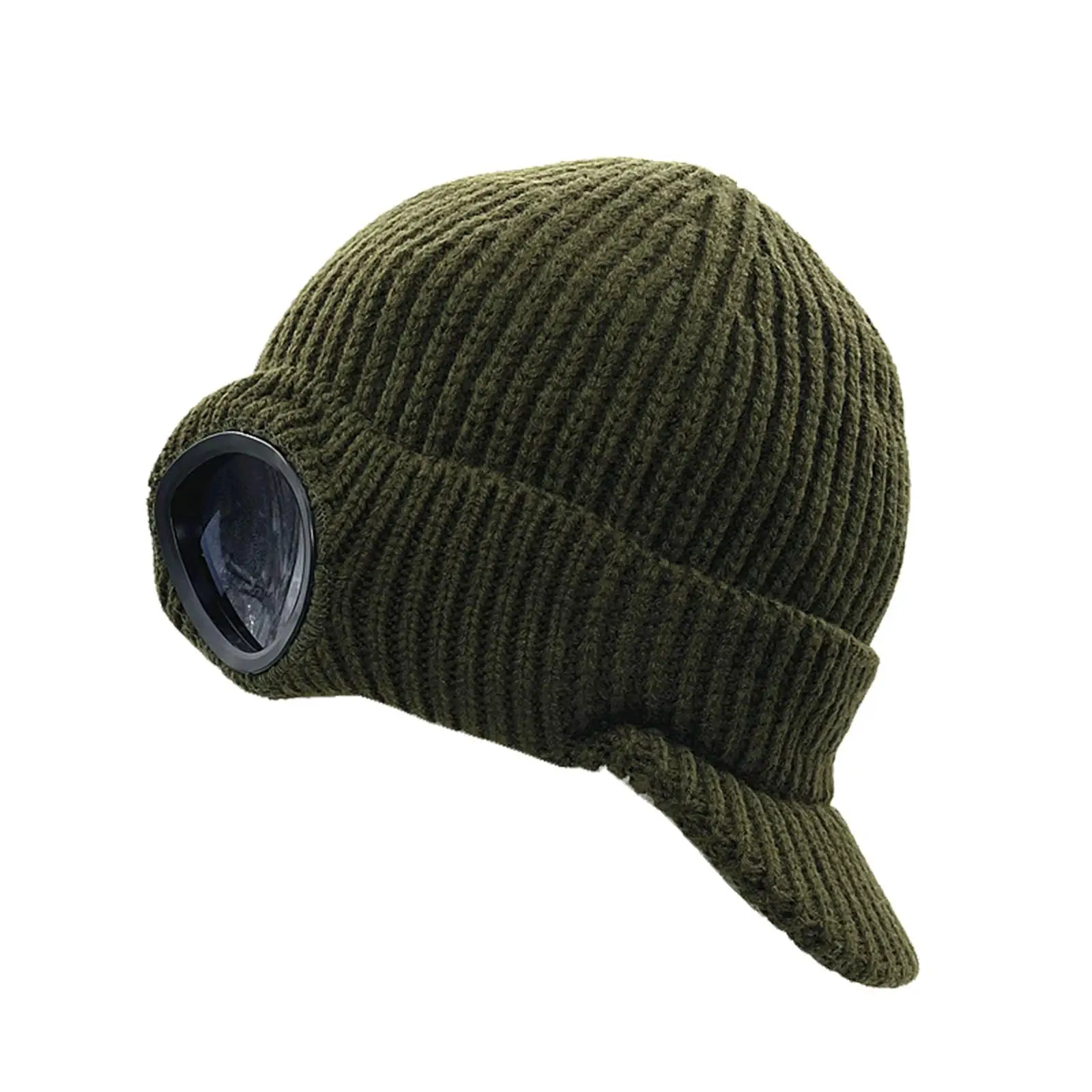 Men`s knitted newsboy hat, glasses, cap, winter, warm, windproof, peaked,