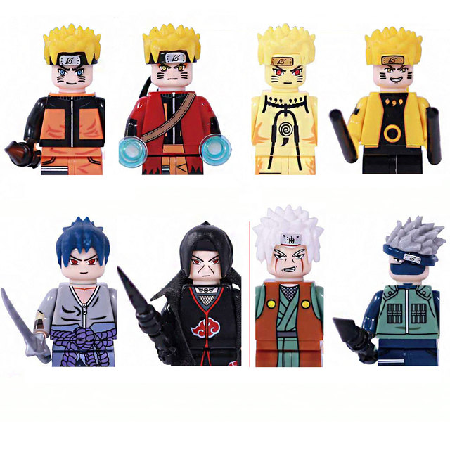 8/32 Pçs/set Naruto Sasuke Kakashi Akatsuki Blocos De Tijolos Para