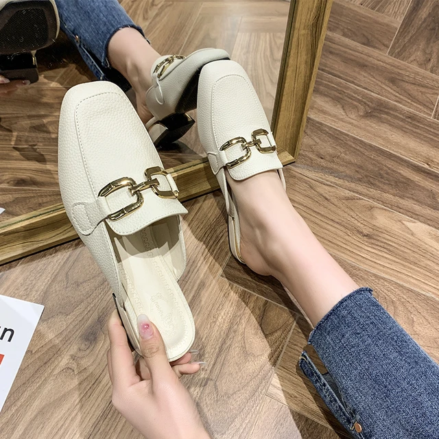 2024 Spring Summer Women Mules Shoes Brand Slippers Fashion 