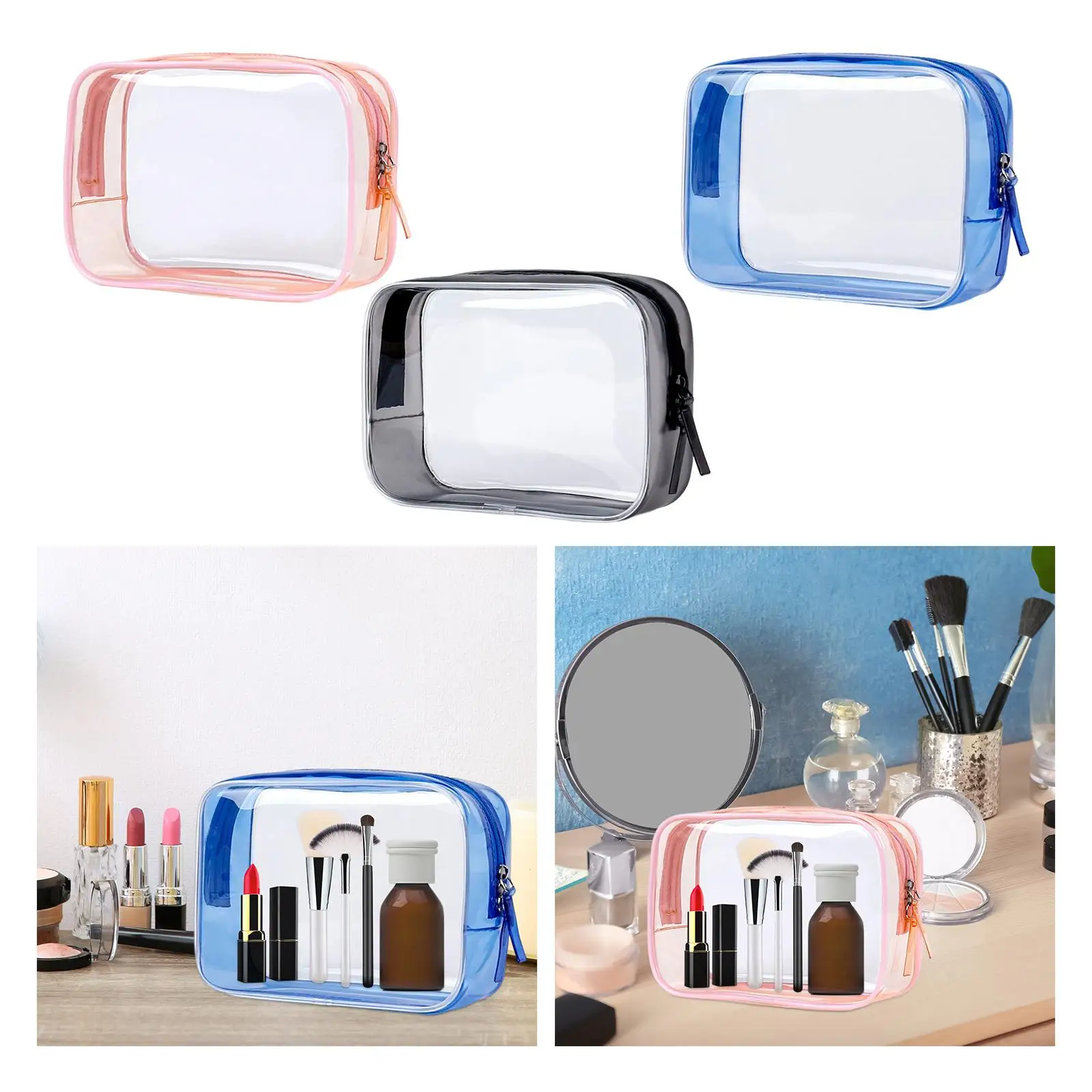Clear Makeup Bag Cosmetic Bag Clear Travel Bags for Toiletries Cosmetic Case