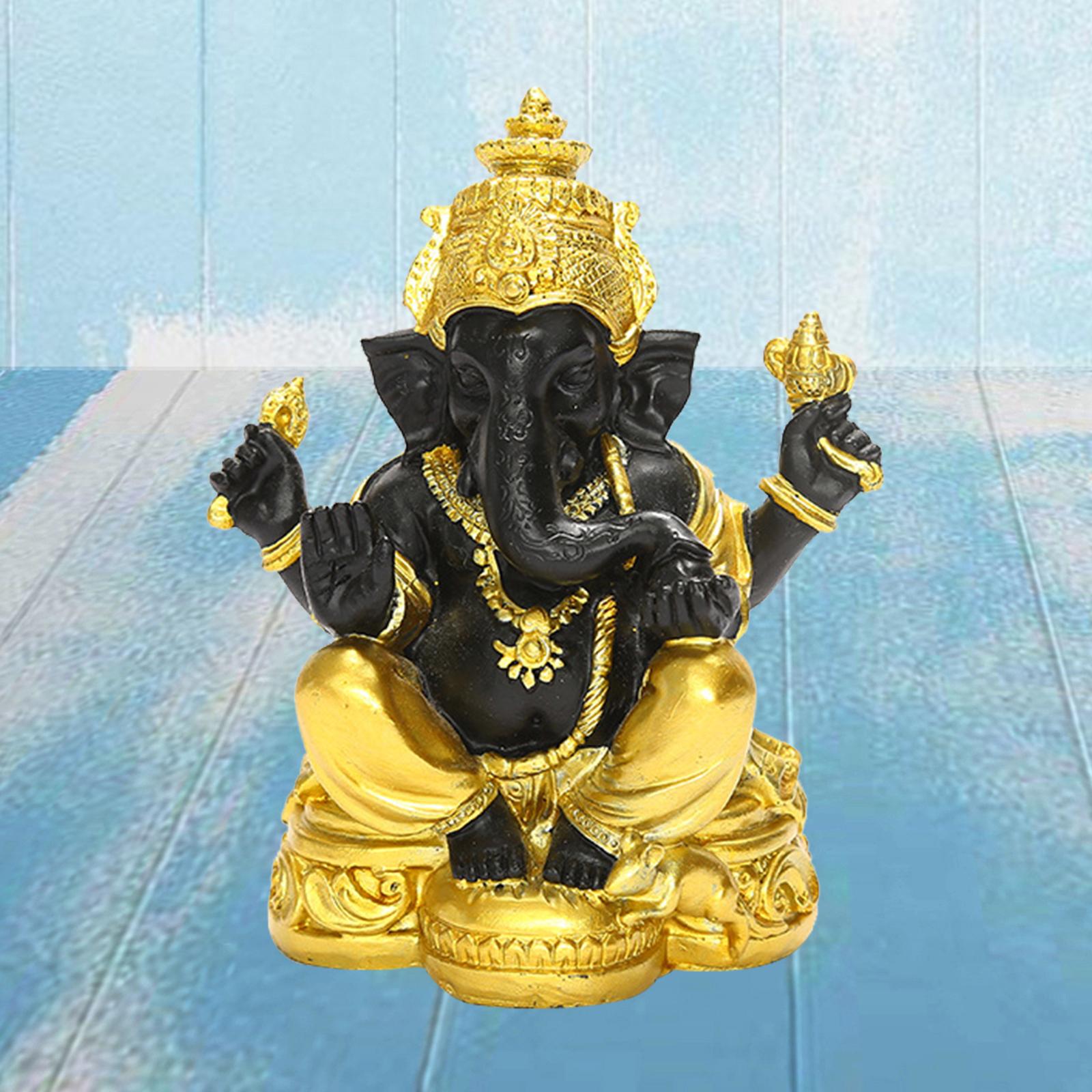 Статуэтка Ganesha из смолы, статуя Будды, домашний веранды, фэн-шуй,  декоративные поделки для приборной панели автомобиля