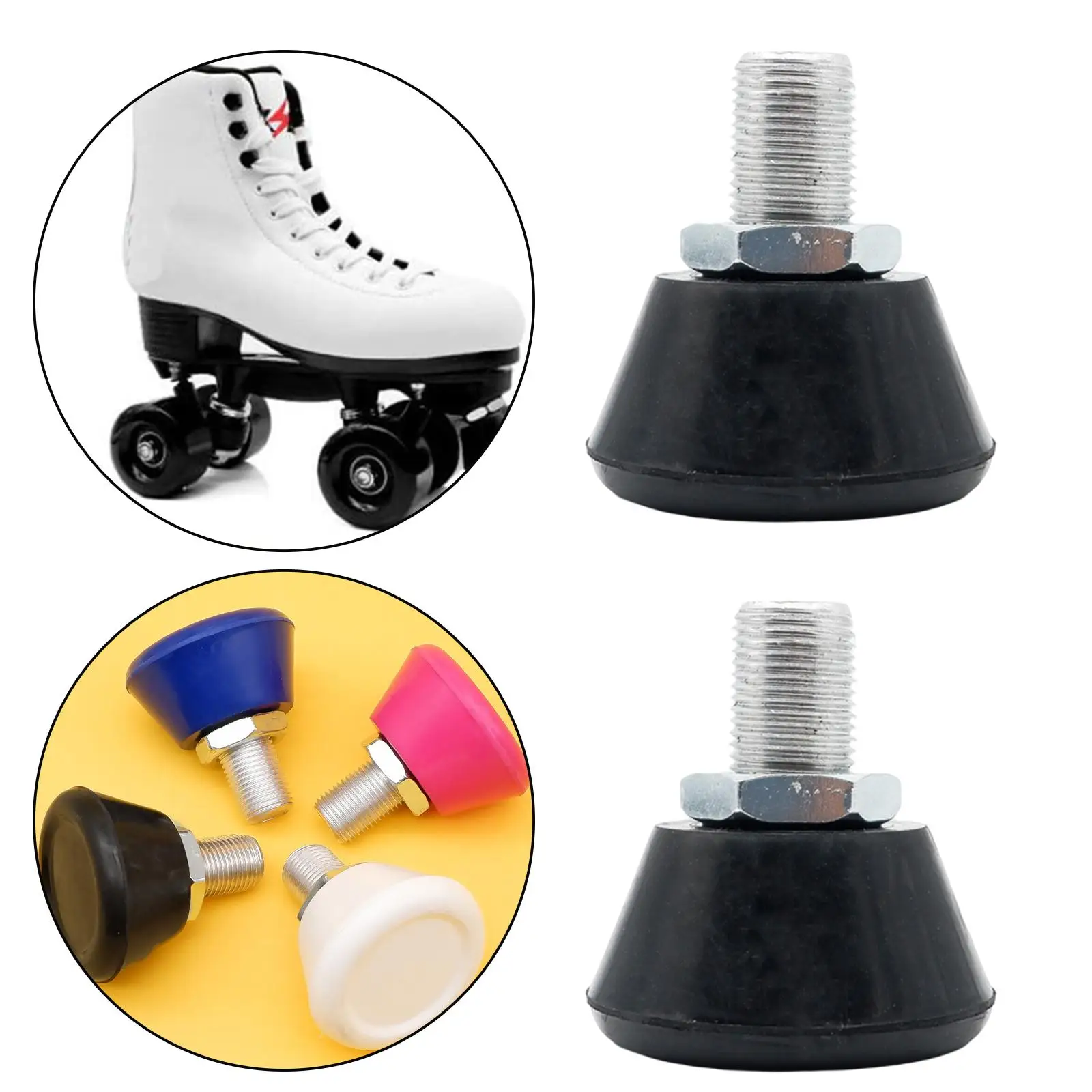 2 Pieces Roller Skate Toe Stoppers, Made of 2A PU Rubber Material, Very Durable  Time Using