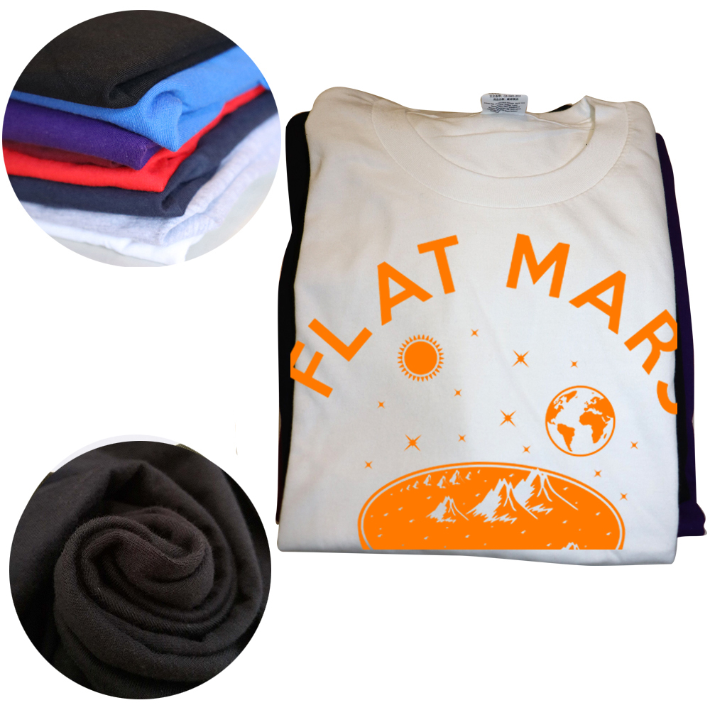 Lustige flache Mars Gesellschaft flache Erde T-Shirts Männer reine Baumwolle T-Shirt Mitglieder um den Globus Kurzarm T-Shirt Original – Detail 4