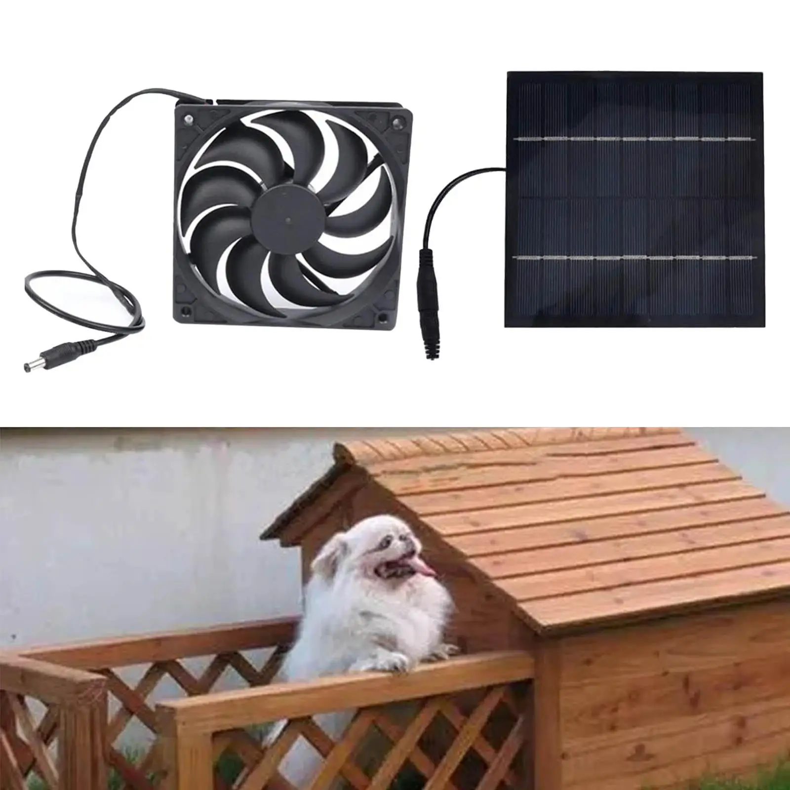 Solar Powered Panel Fan, Lightweight Ventilation Fans for Greenhouse Sheds Travelling