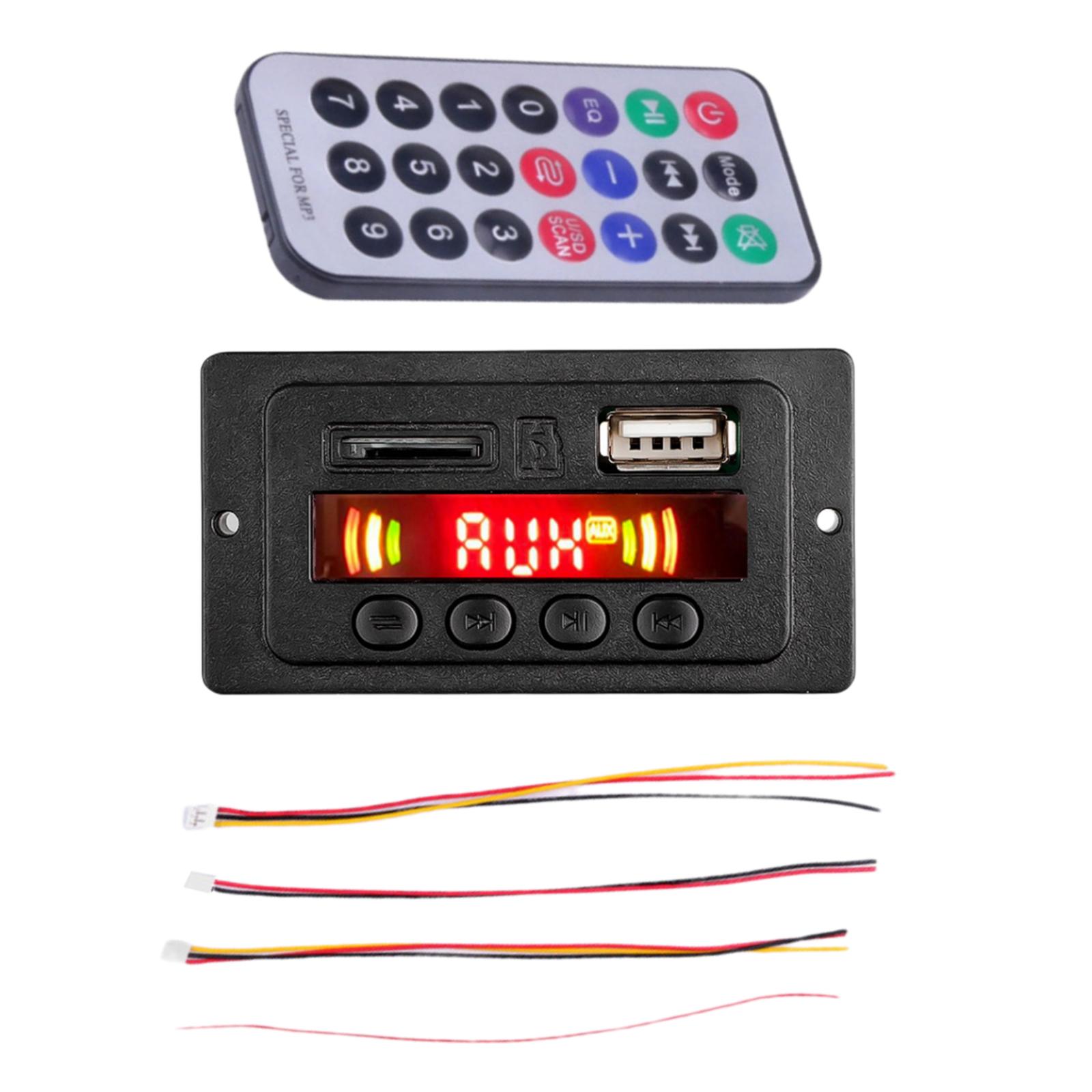 Audio Decoder Board Module/ MP3 Player 5V 12V Digital LED Display/ Wireless Bluetooth Audio Remote Module for Speaker.