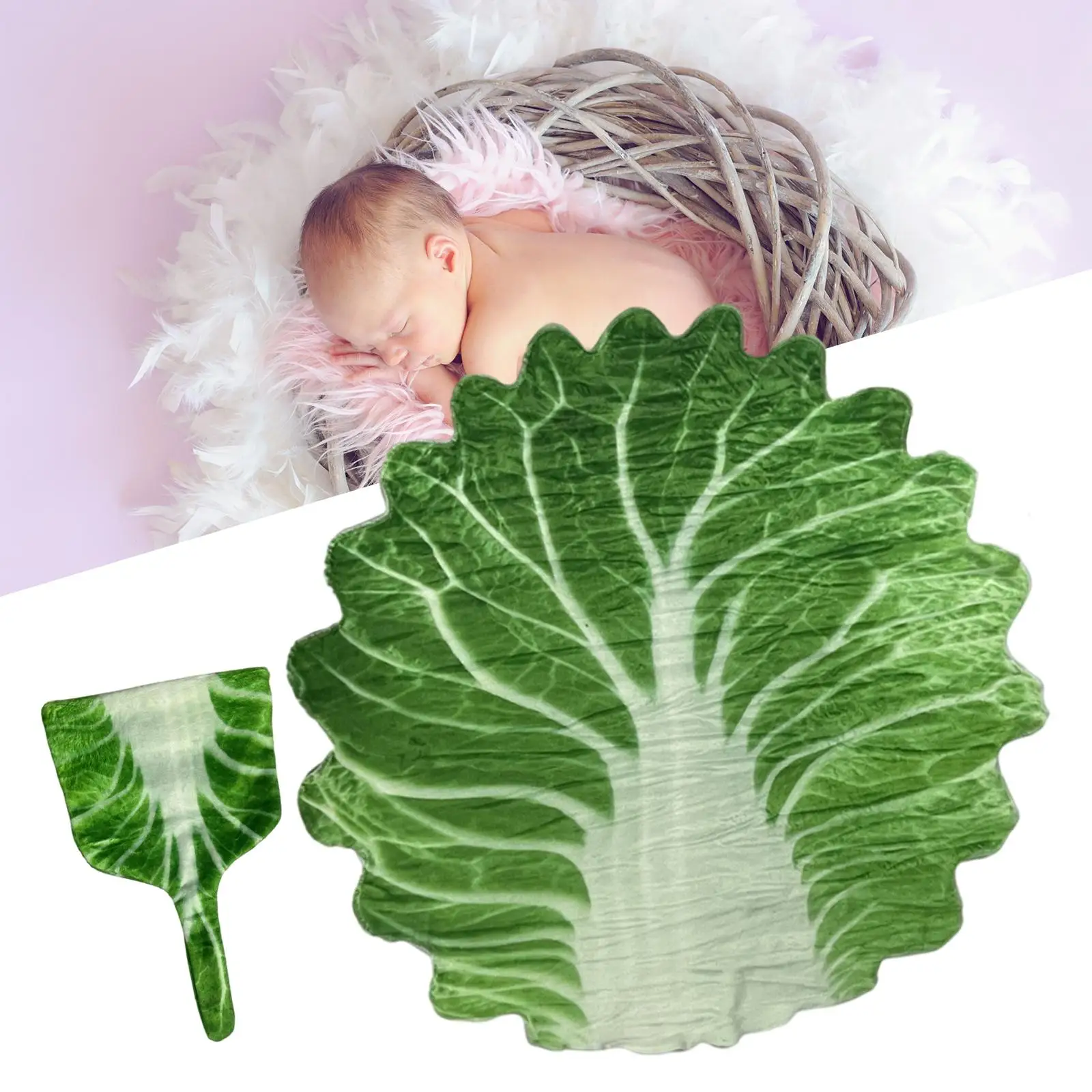 Realistic Baby Swaddle Blanket with Hat Set Photography Props for All Season