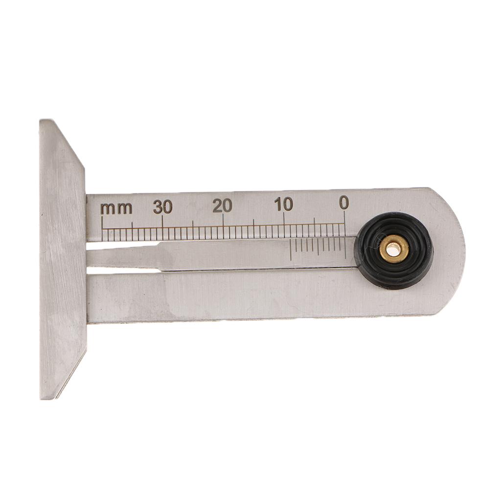 Stainless Steel Taper 0~30mm Tyre Tire Veins Tread Depth Gauge Caliper