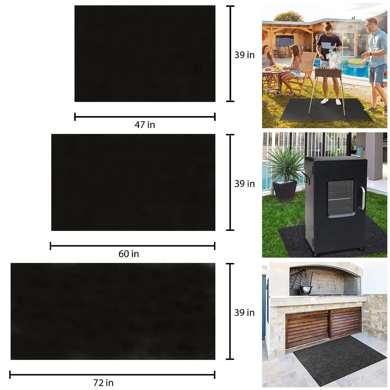 Fireproof Deck  Cover Fire  Mat  Patio Lawn Deck Fire Resistant Pad under Grill Mat BBQ Mat Barbecue Tool