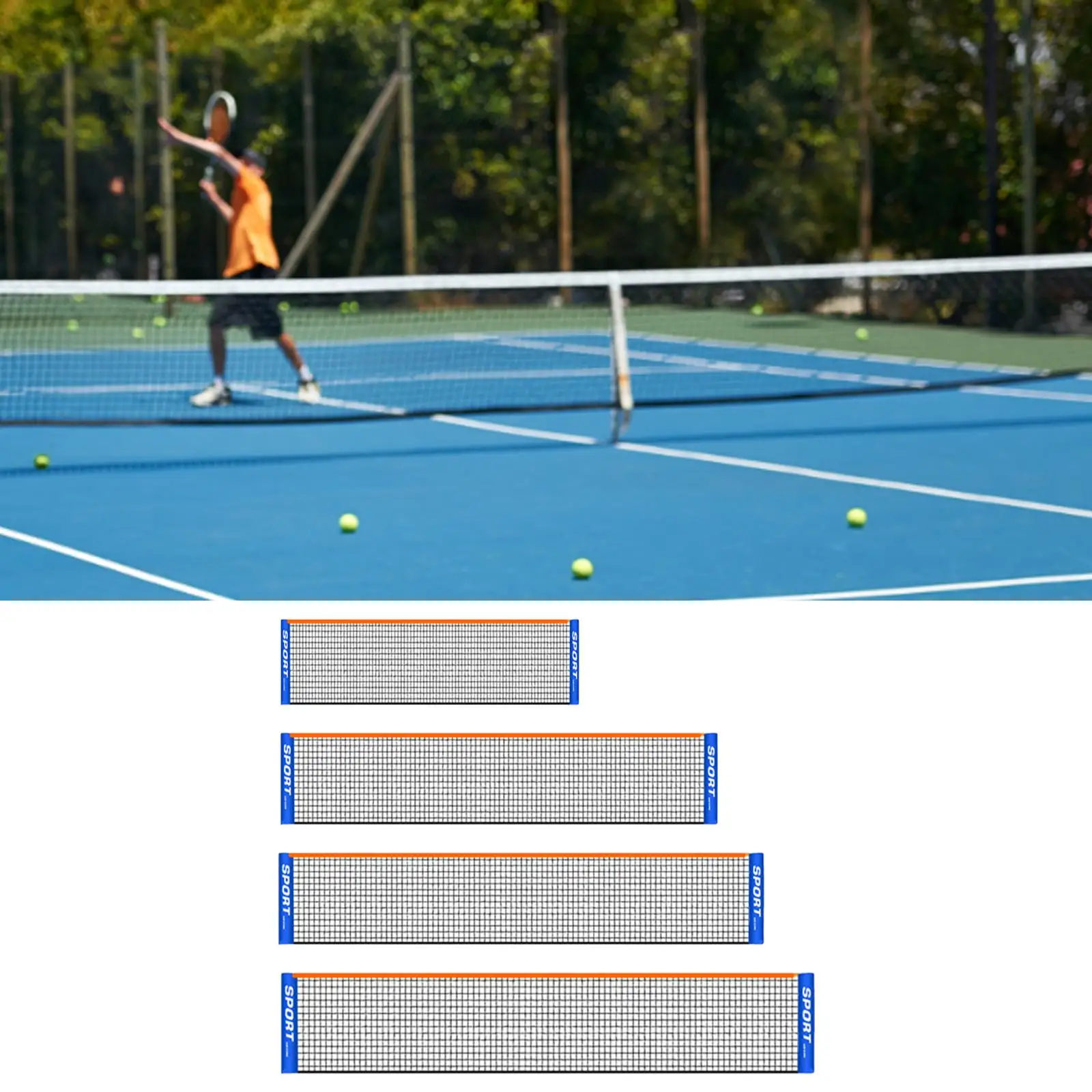 Mesh Tennis Net Multifunctional Games Net Easy Setup Beach Net Mesh Volleyball Net for Games Backyard Garden Indoor Outdoor