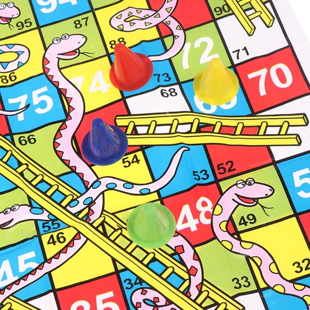 Jogo de tabuleiro snakes and ladders, educação matemática para