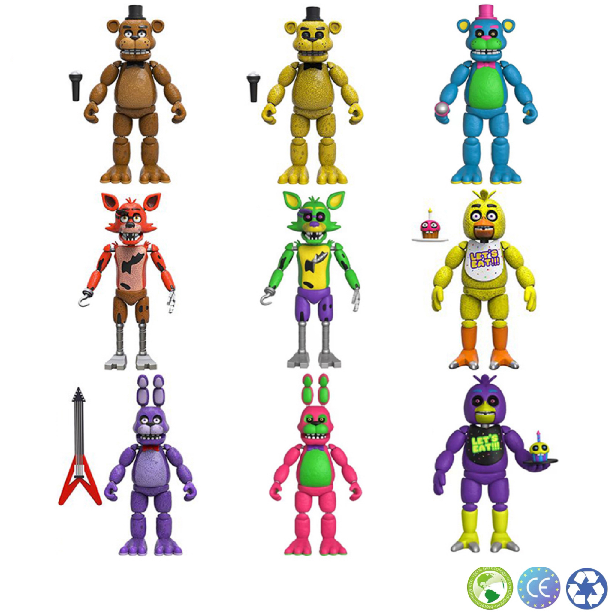 Фигурка FNAF, черная яркая фотосессия, экшн-фигурки из ПВХ, 15 см,  коллекционная кукла, подвижная модель Freddy FROSTBE, игрушки, подарки |  AliExpress