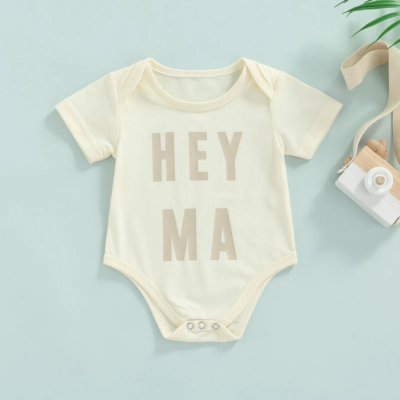 black baby bodysuits	 2022 0-18M HEY MA Casual lnfant Boy Girl Playsuit Letter Print Round Neck Short Sleeve Summer Romper Cotton Clothes Kids Outfit baby clothes cheap