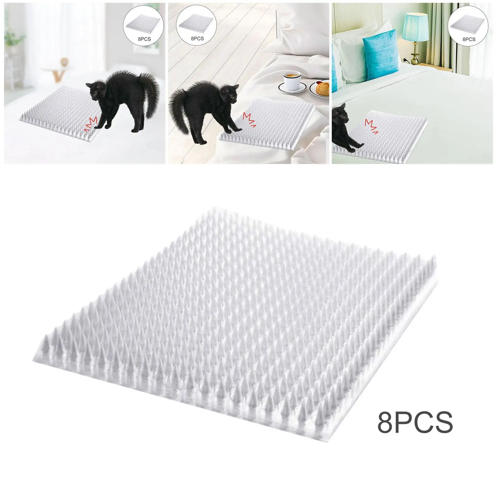 8pcs Cat Scat  with Spikes Deterrent Window Sofa  scare people Mat