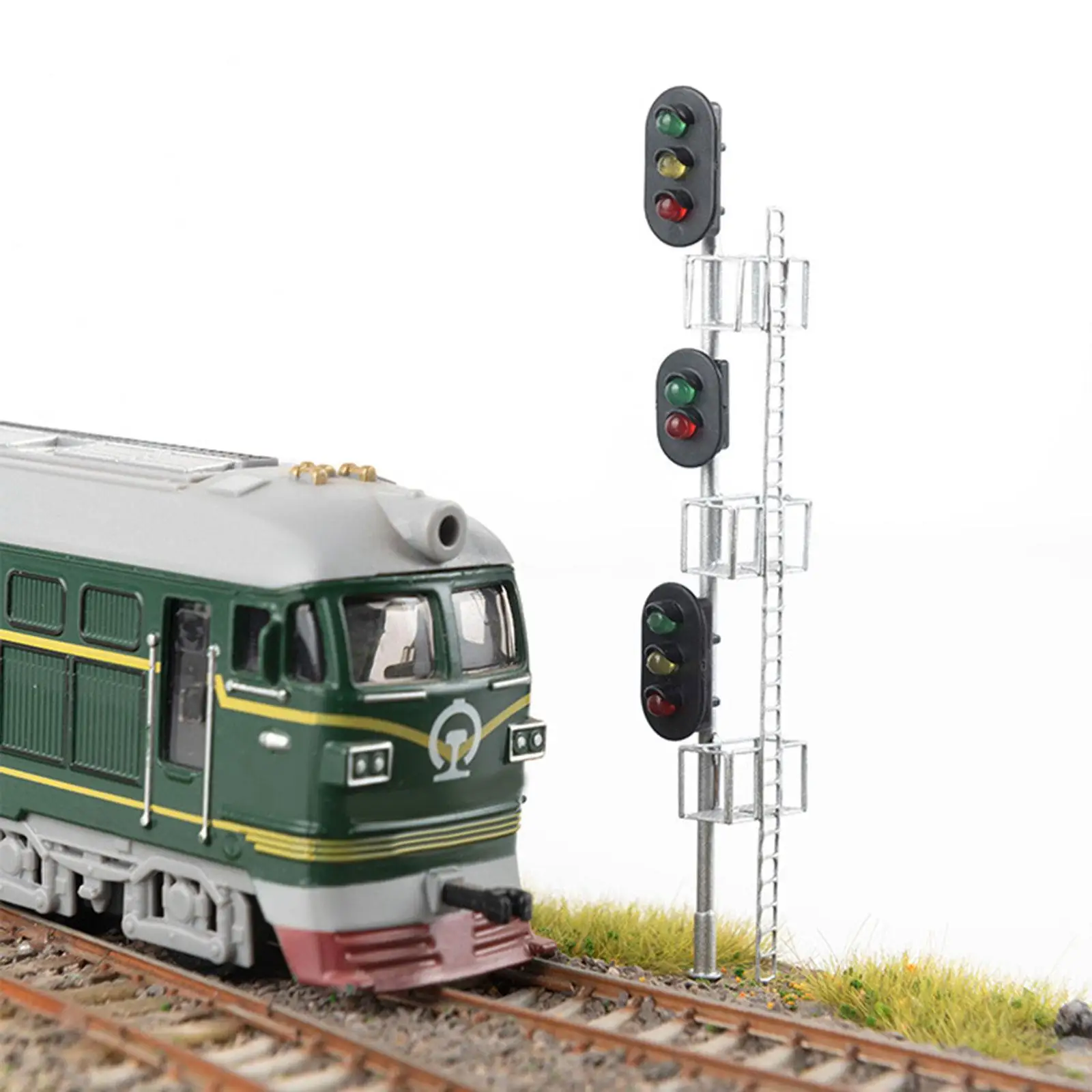 1/87 Railroad Train Traffic Lights Red /Green /Yellow LEDs for Train Railway Building Model Kit Fairy Garden Layout Scale