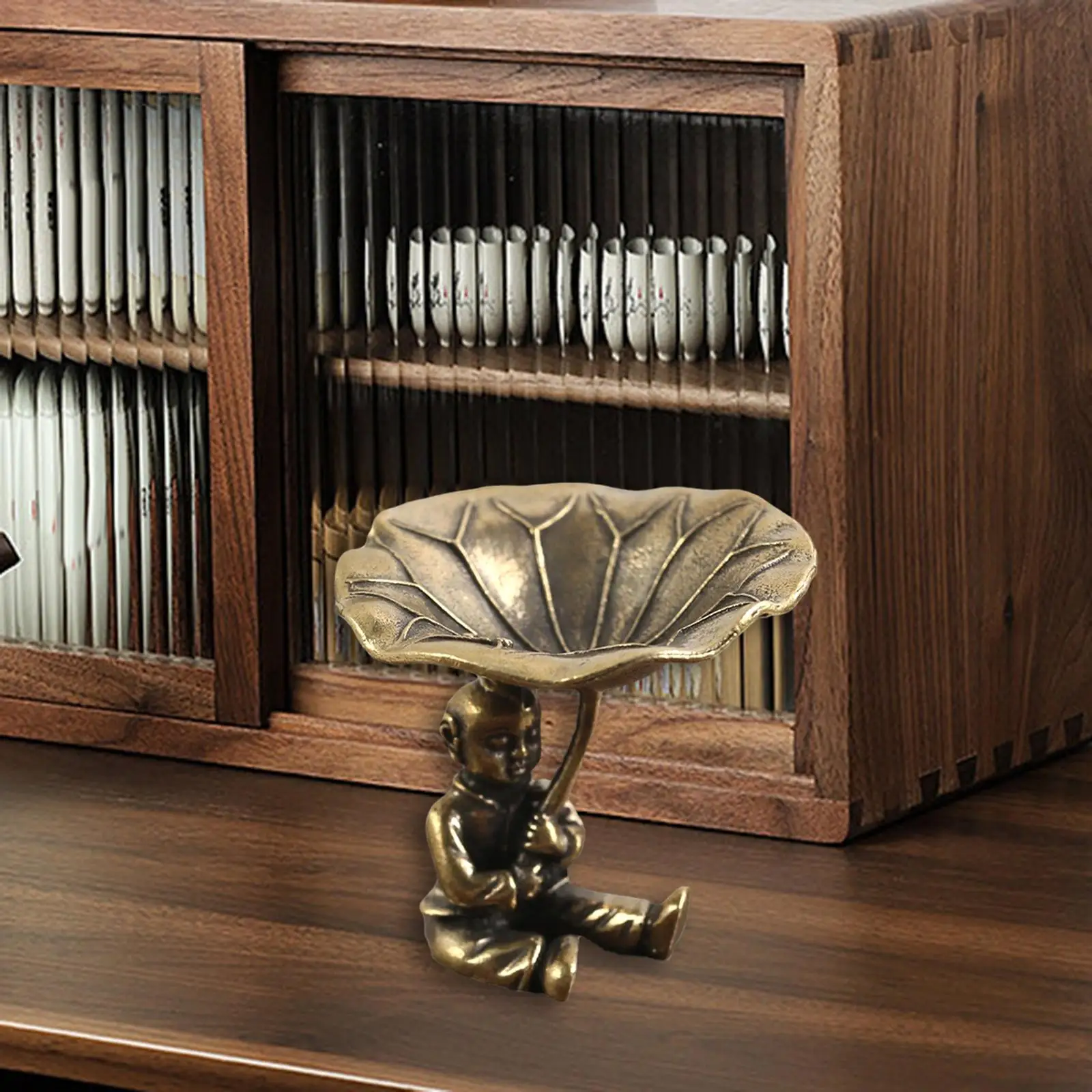 Incense Holder Brass Tea Pet Ornament Incense Stoves for Indoor Home Bedroom