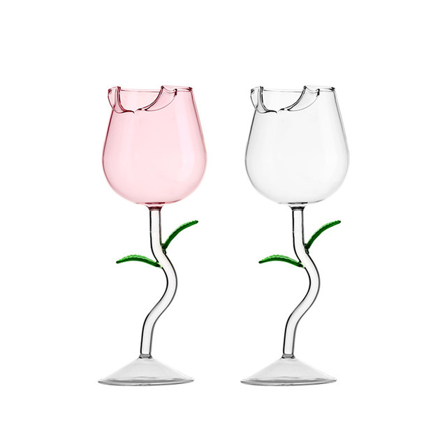 Rose Shaped Red Wine Glasses Rose Shaped Wine Glasses Cocktail Cups Modern  Wine Glass With Stem 150ml Rose Shape Unique Cup - AliExpress