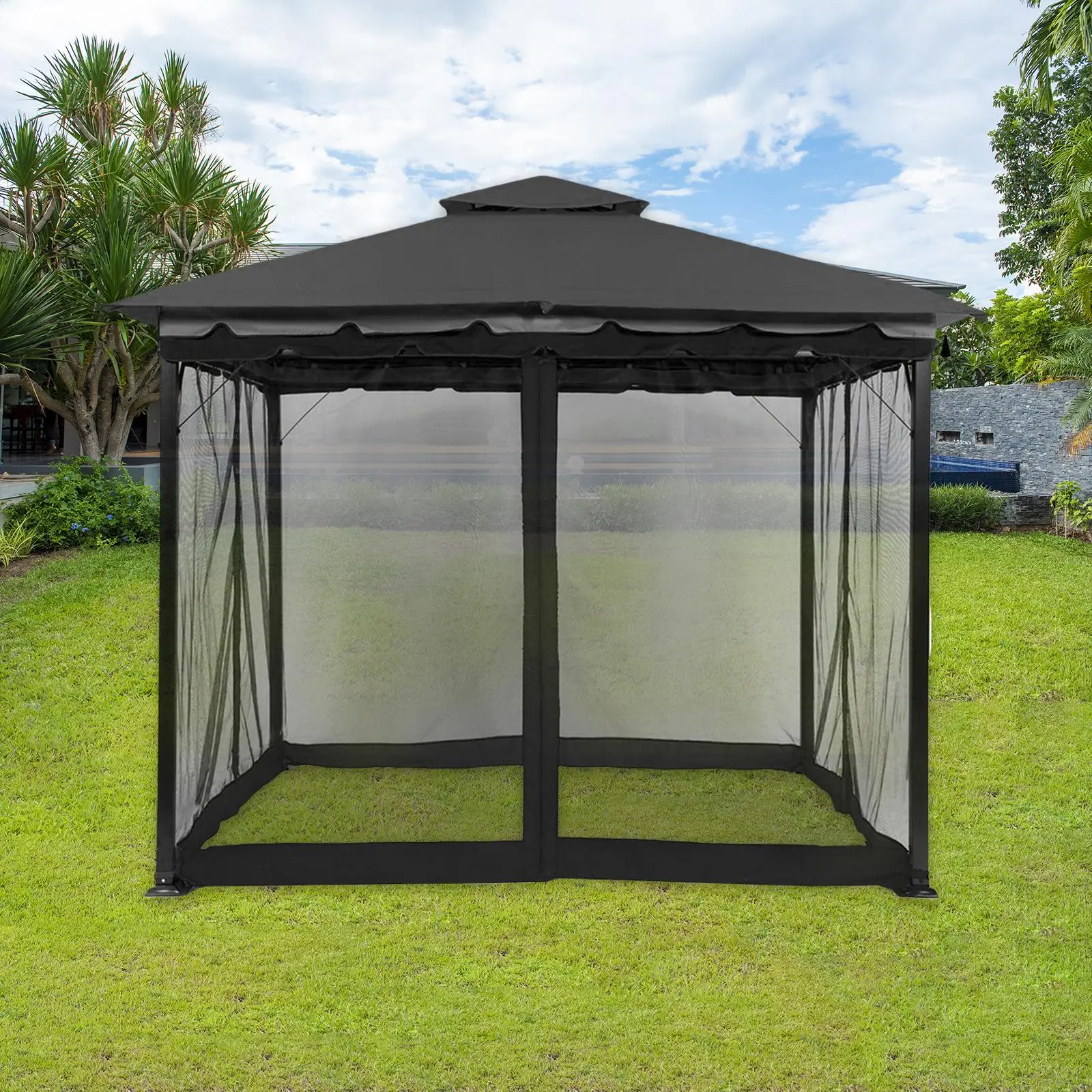 Outside Canopy Large Four Corners Portable Camping Outdoor Gazebo Netting