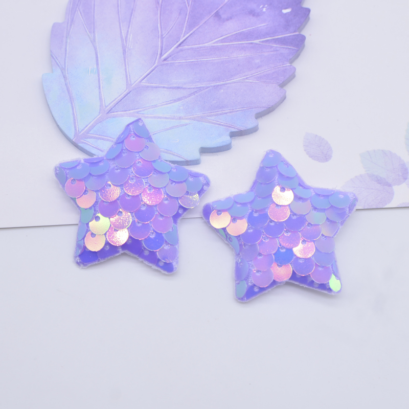 32 Stück 38 mm glitzernde Seaquins-Stern-gepolsterte Applikationen für DIY-Kleidung, Hut, Schuhe, Nähen, Patches, Kopfbedeckung, Haarspangen, Schleife, Dekor – Detail 9