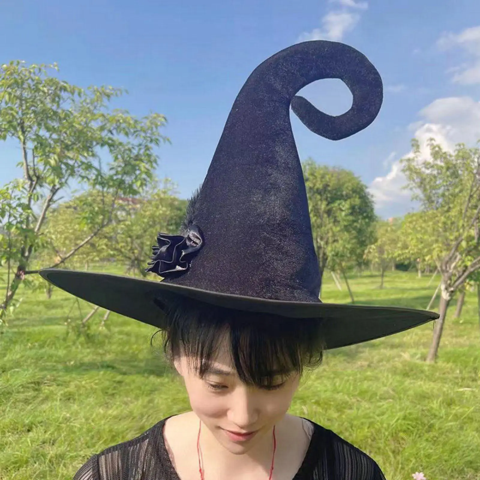 Halloween Hat Cosplay Costume Witch Wide Brim Adult Headgear for Party Fancy Dress Masquerade Carnival Decoration