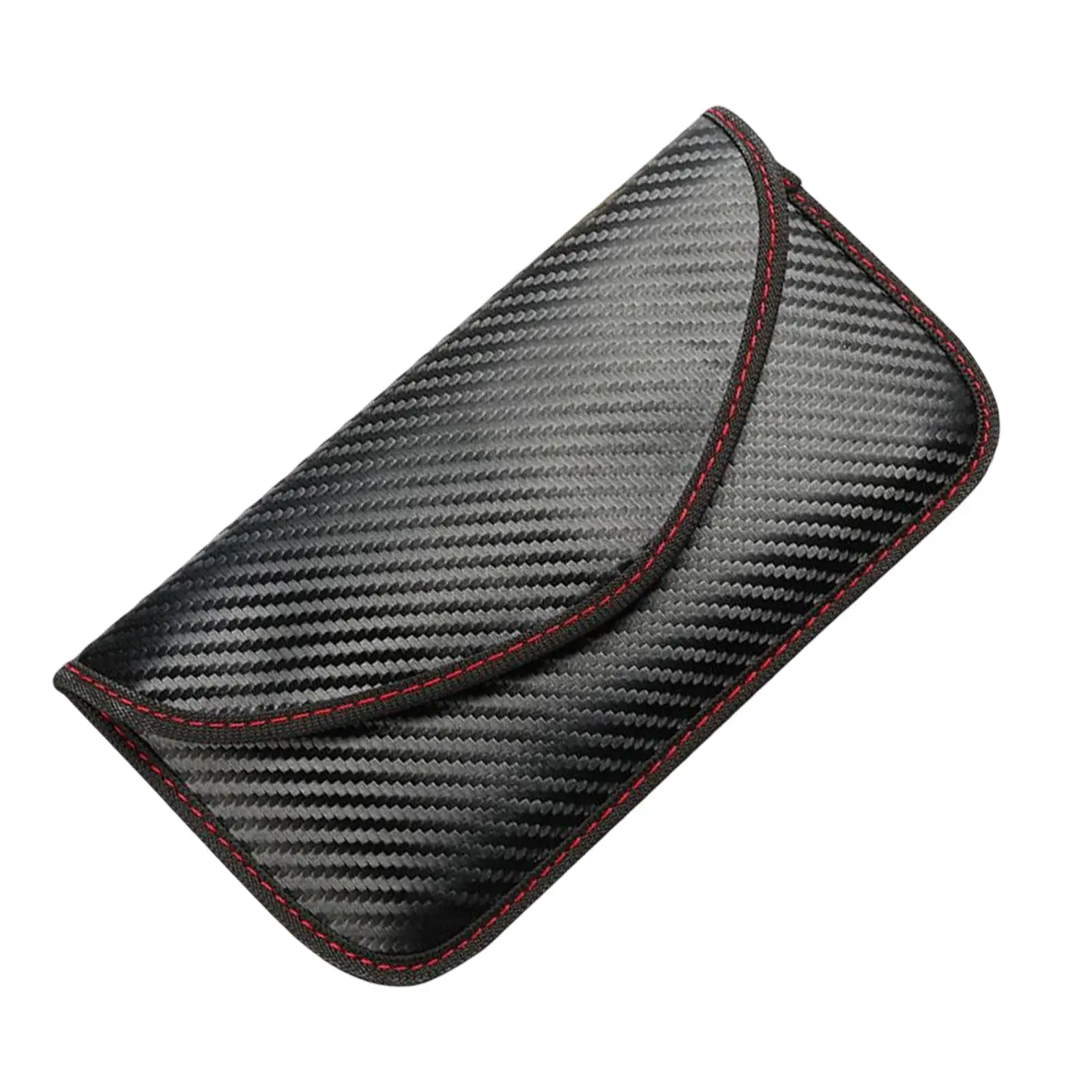 Carbon Fiber PU Faraday Blocking Pocket Protector Black Pouch Blocking Case for Keychain
