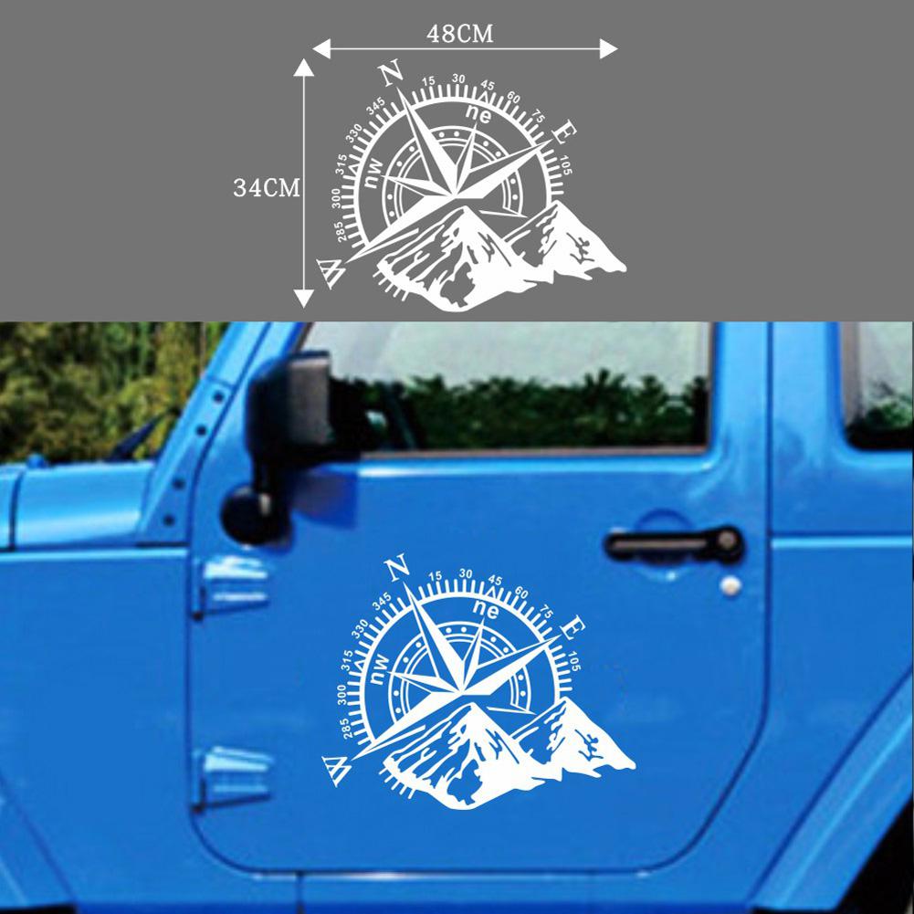 Autoaufkleber 4x4 Kompass Blatt Navigate Mountain Offroad Wasserdichter selbstklebender Vinyl-Aufkleber, 48 * 32 cm – Detail 4