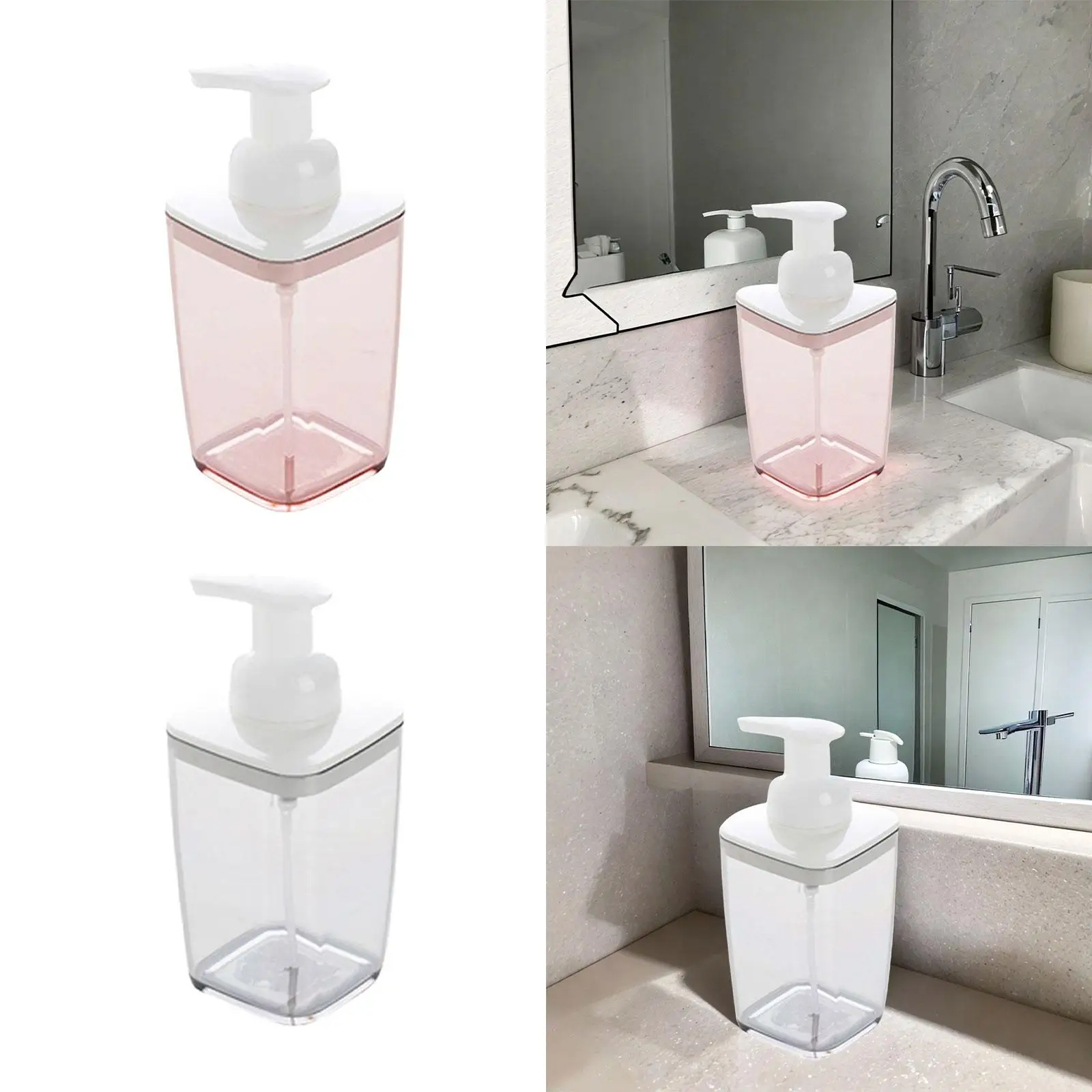 Empty Refillable Pump Bottle Liquid Soap Container Liquid Hand Soap Container for Countertop Shower Room Restroom Vanity