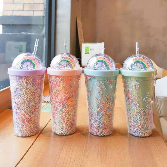 Obelix Cute Star Glitter Transparent Straw Cup With Lid Coffee Cups Summer  Cold Water Reusable Cups Plastic Tumbler Sippy Mugs - AliExpress