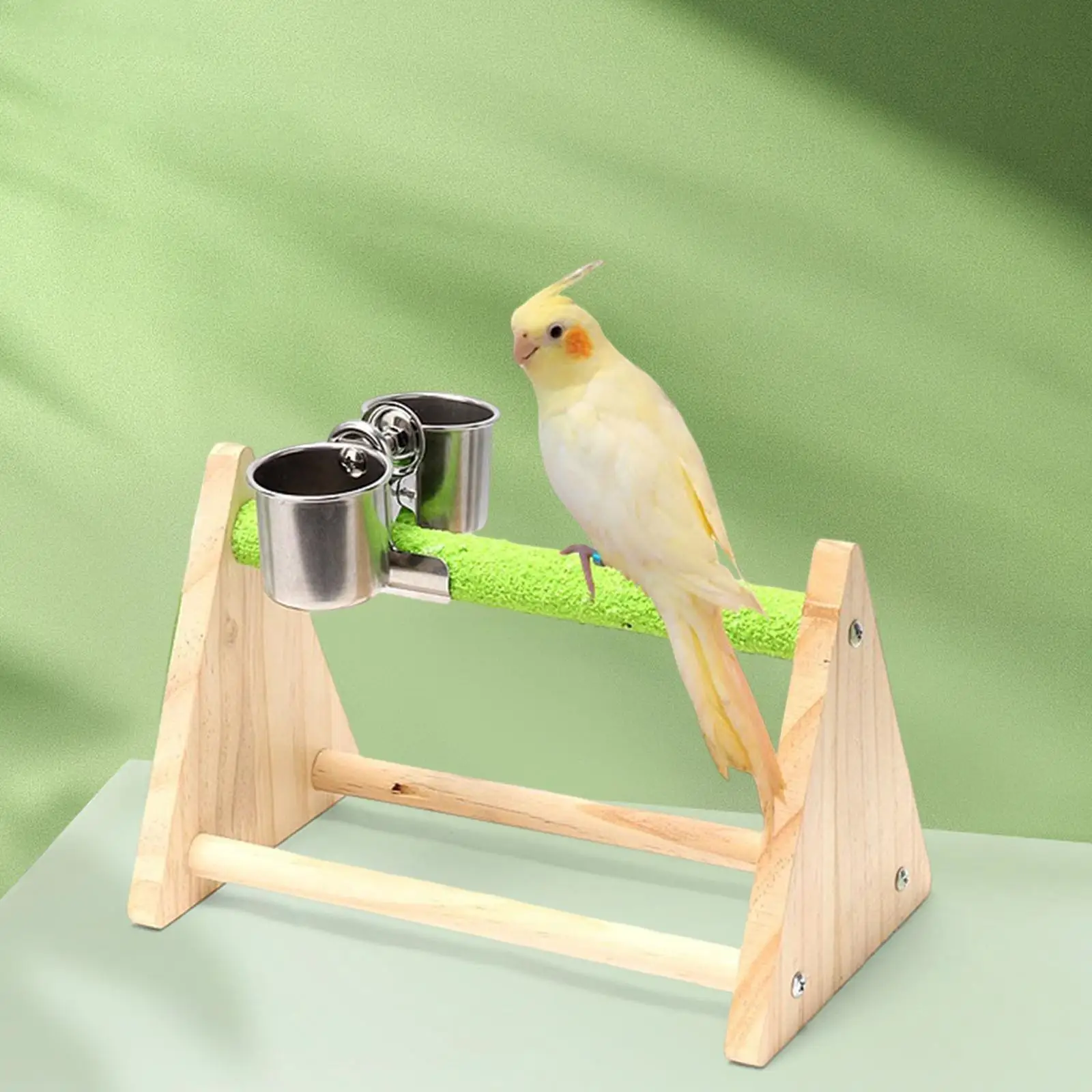 Parrot Playstand with Feeder Cup Roosting Grinding Perch Activity Play Center Bird Feeder stands for Large Bird Finch