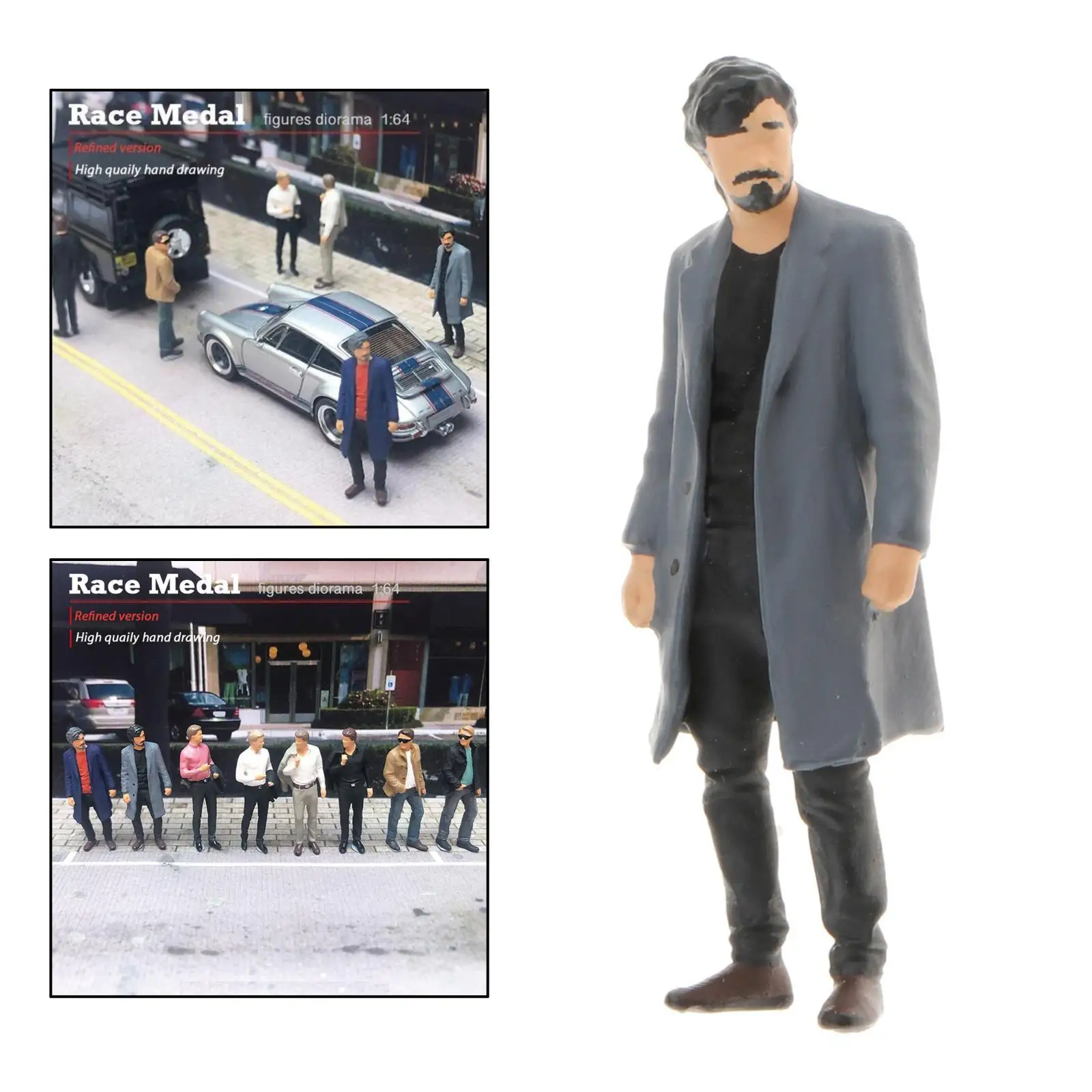 Mini 1:64 Scale Diorama Figure Jacket Street Train Scenery Accs Supplies, Look Real and Durable, Make the Scene  
