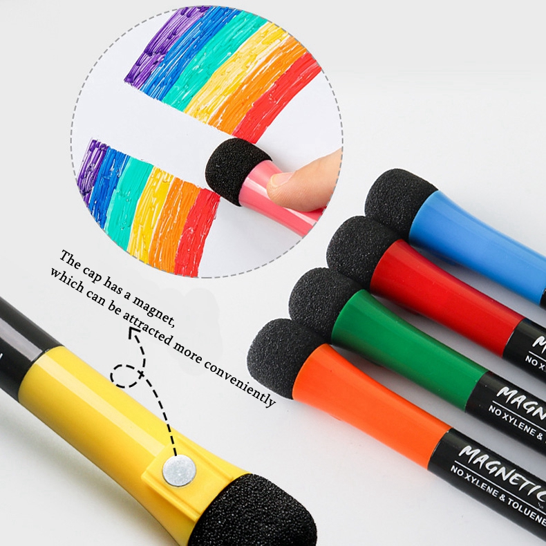 12 farben Schule Klassenzimmer Whiteboard Stift Trockenen Weißen Board Marker Gebaut In Radiergummi Student kinder Zeichnung Stift Schreibwaren – Detail 7