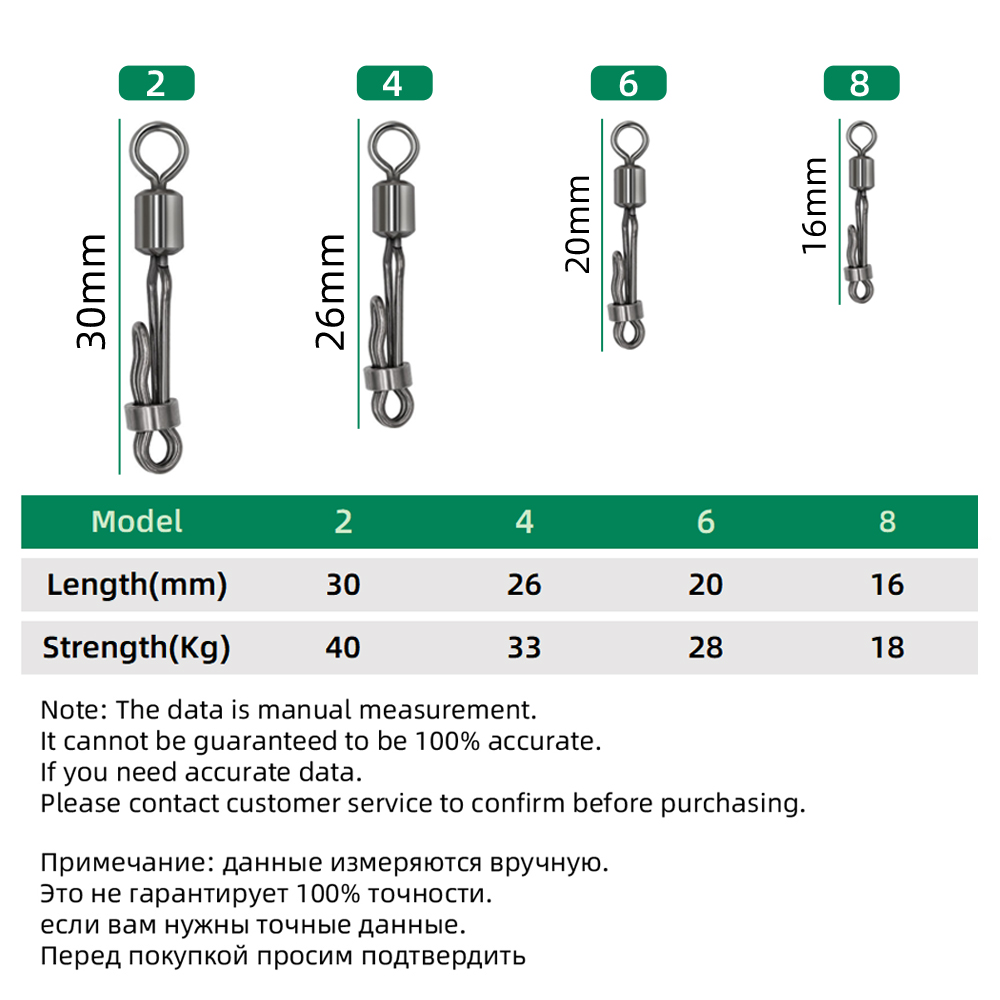 DNDYUJU 20X Karpfen Rollwirbel Mit Schloss Snap Schnell Ändern 8-Form Ring Karpfen Angeln Pellet Linie Stecker angeln Zubehör – Detail 4
