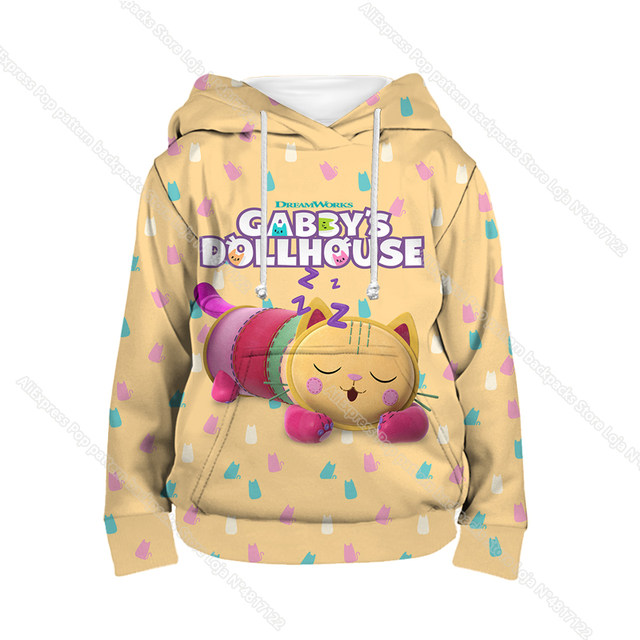 DREAMWORKS GABBY'S DOLLHOUSE Vestito, Abiti da Ragazza a Maniche Lunghe, Abito Gabby Cat per Bambini, età da 3 a 10 Anni, Rosa