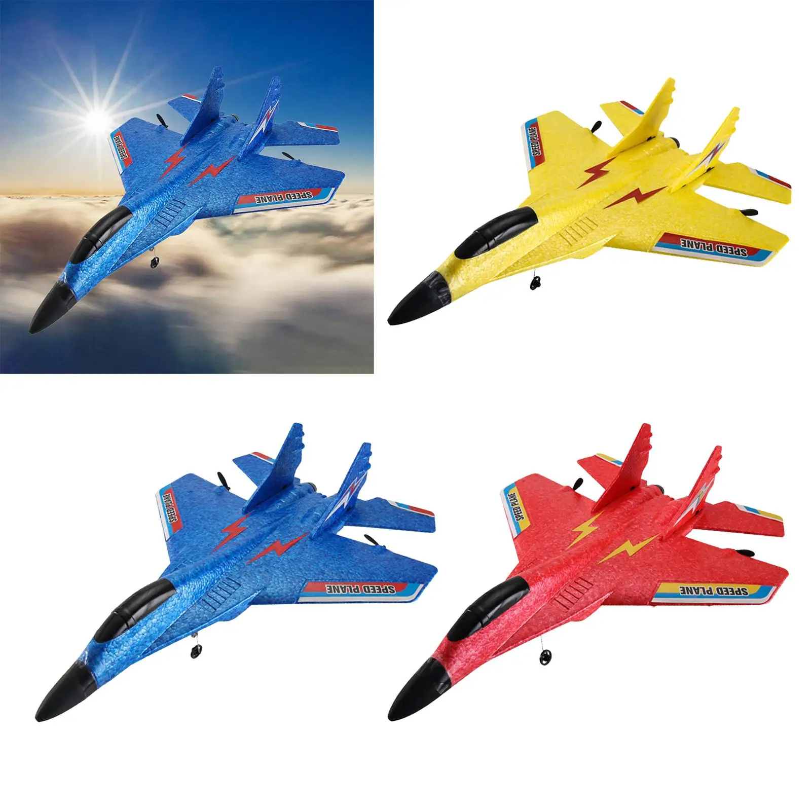 2.4G 2CH RC Fixed Wing Airplane EPP Aeroplanes Aircraft Remote Control Plane Fighter Glider RC Airplane for Boys Girls Beginners