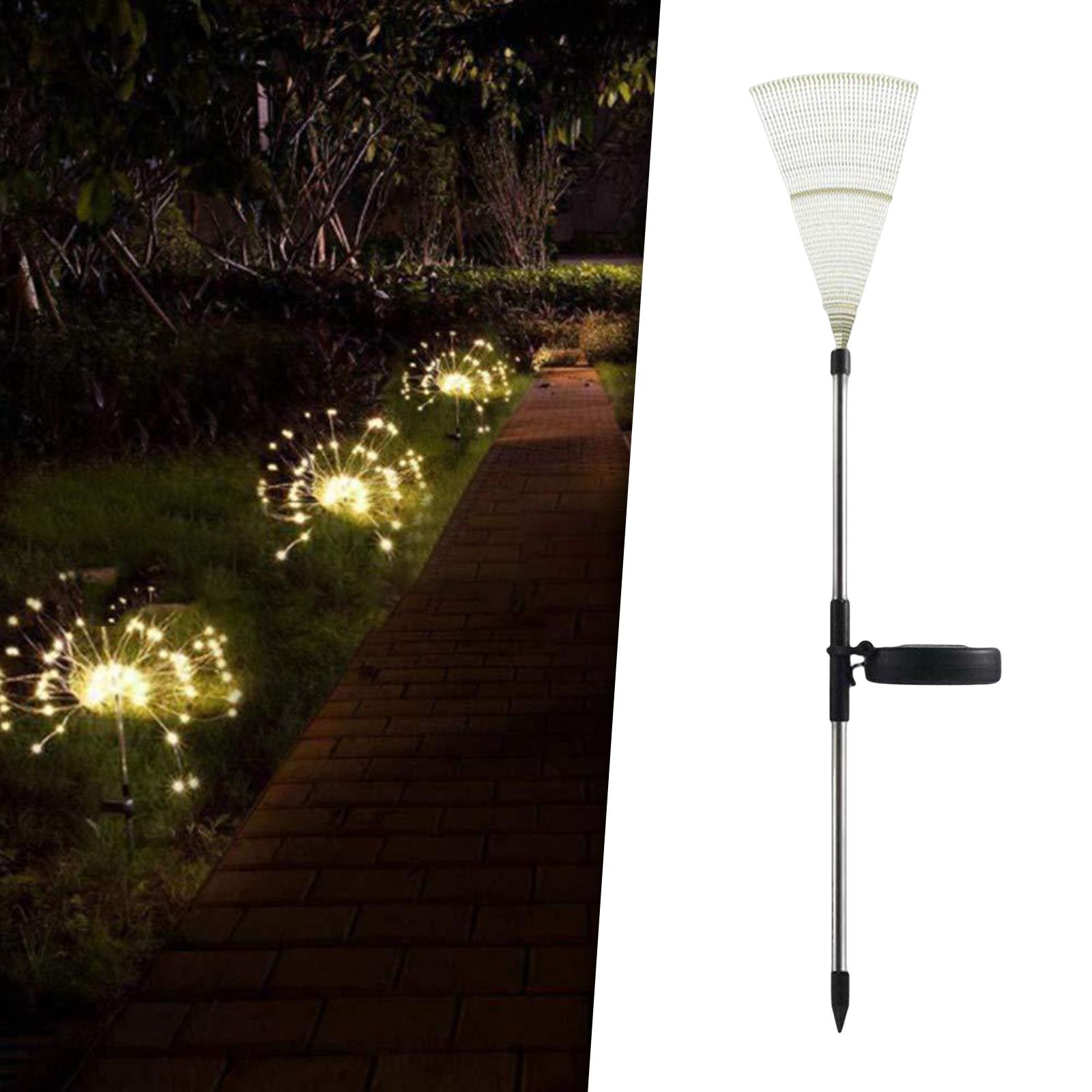 Solar Garden Lights Lighting Modes Dandelion Flash String Lights LED Firework Lamp for Walkway Patio Wedding Decor Landscape