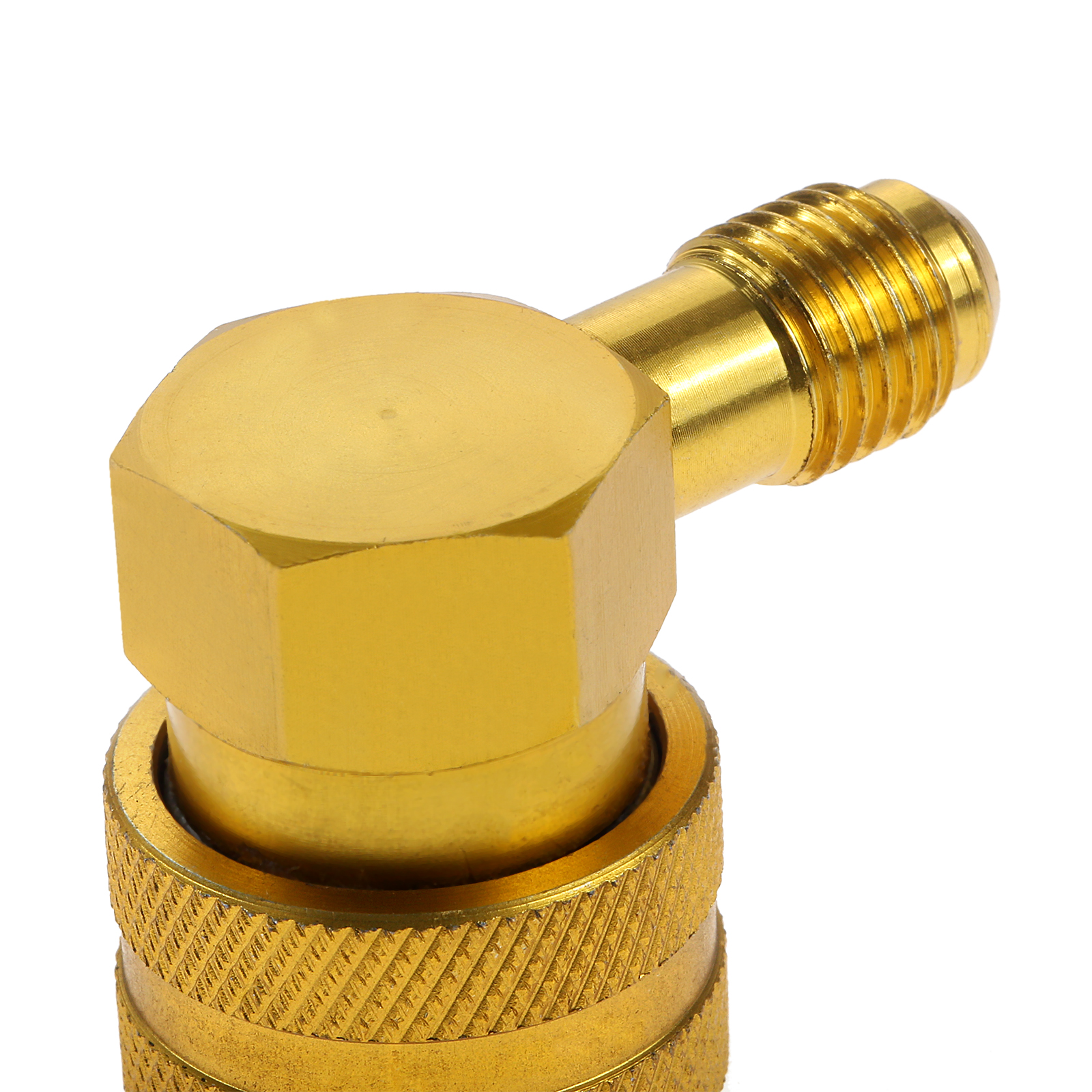 Car HVAC R134a Refrigerant Quick Couplers Adapter 90 Degree 1/4" SAE Low Side A/C Air Condition Manifold Gauge Adapter Connector