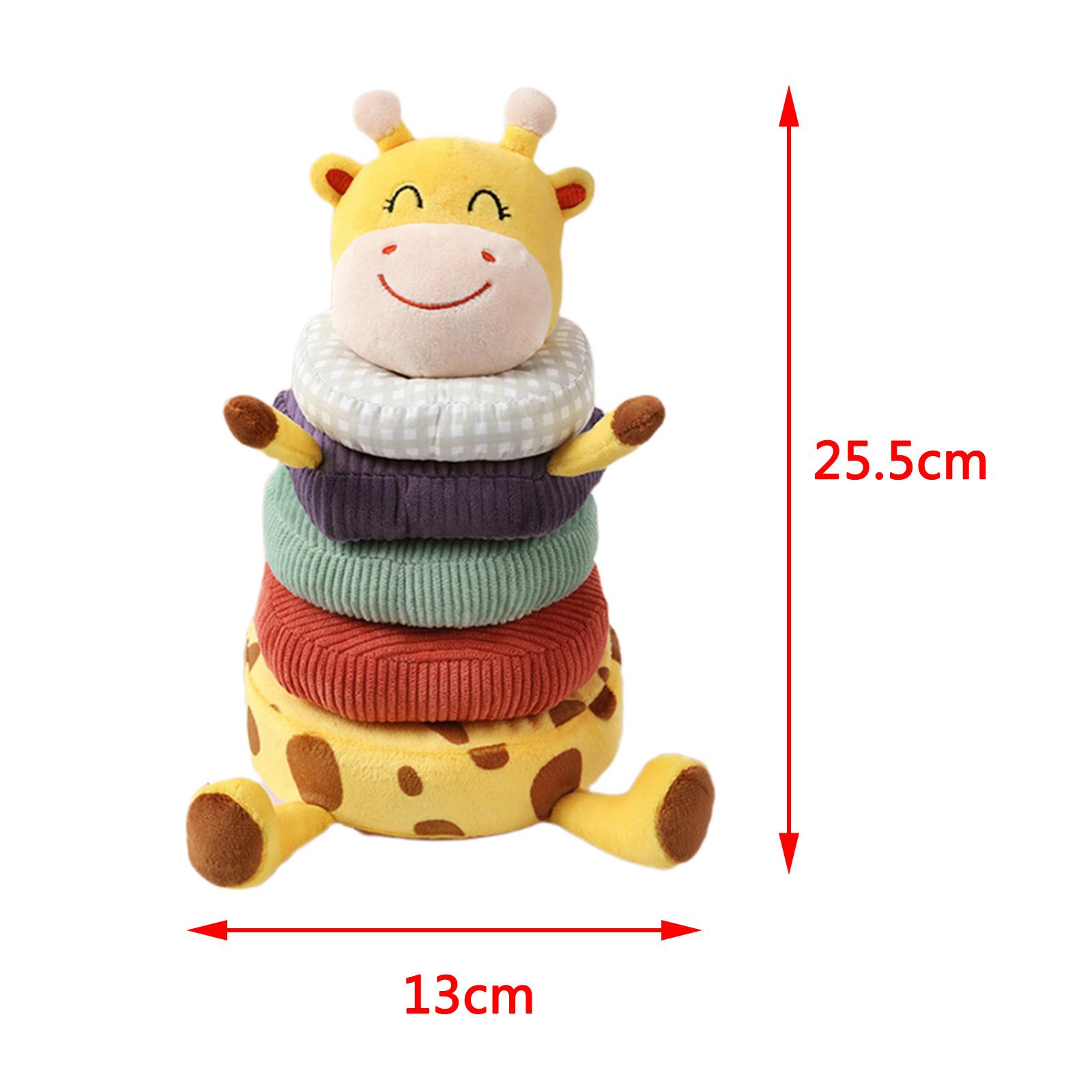 Baby Stacking Rings Toys, Puzzle Rings Stacking Toy Plush Animal Toy for Boys Girls Birthday Gifts