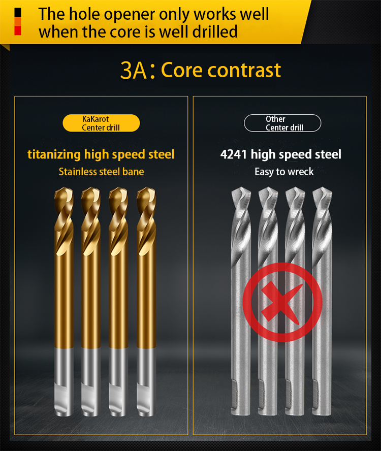 1pc Hole Saw Drill Bit Alloy Carbide Cobalt Steel Cutter Stainless Steel Wood Cutting Iron Metal Core Drill Bit Metal drill bit