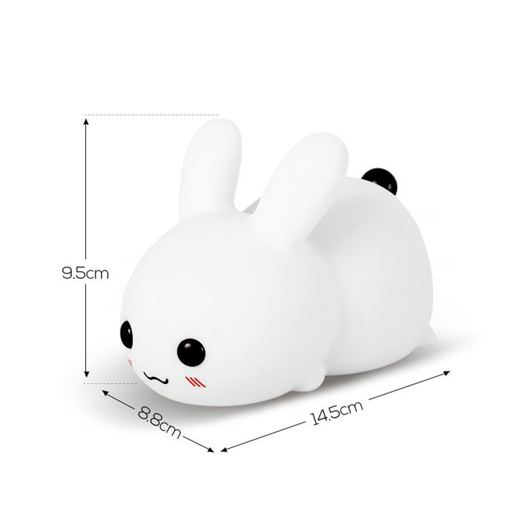 Touch Rabbit Night Lights Silicone Dimmable USB Rechargeable Lamps for Children Baby Gifts Cartoon Cute Animal Bunny Night Lamp