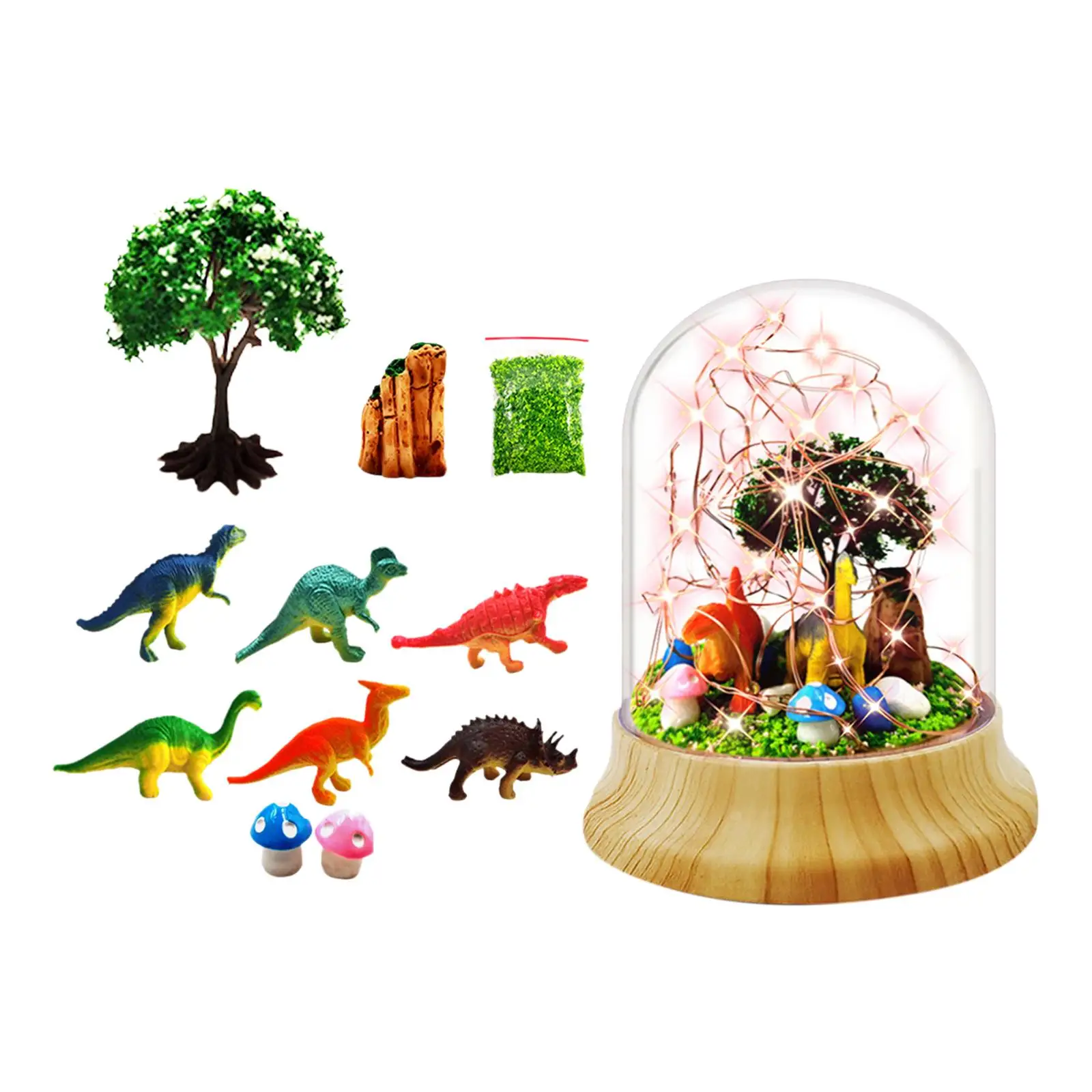 Dinosaur Night Light DIY Material Artificial Romantic Table Centerpiece Eternal Party Favor Crafts for Birthday Gift Decorations