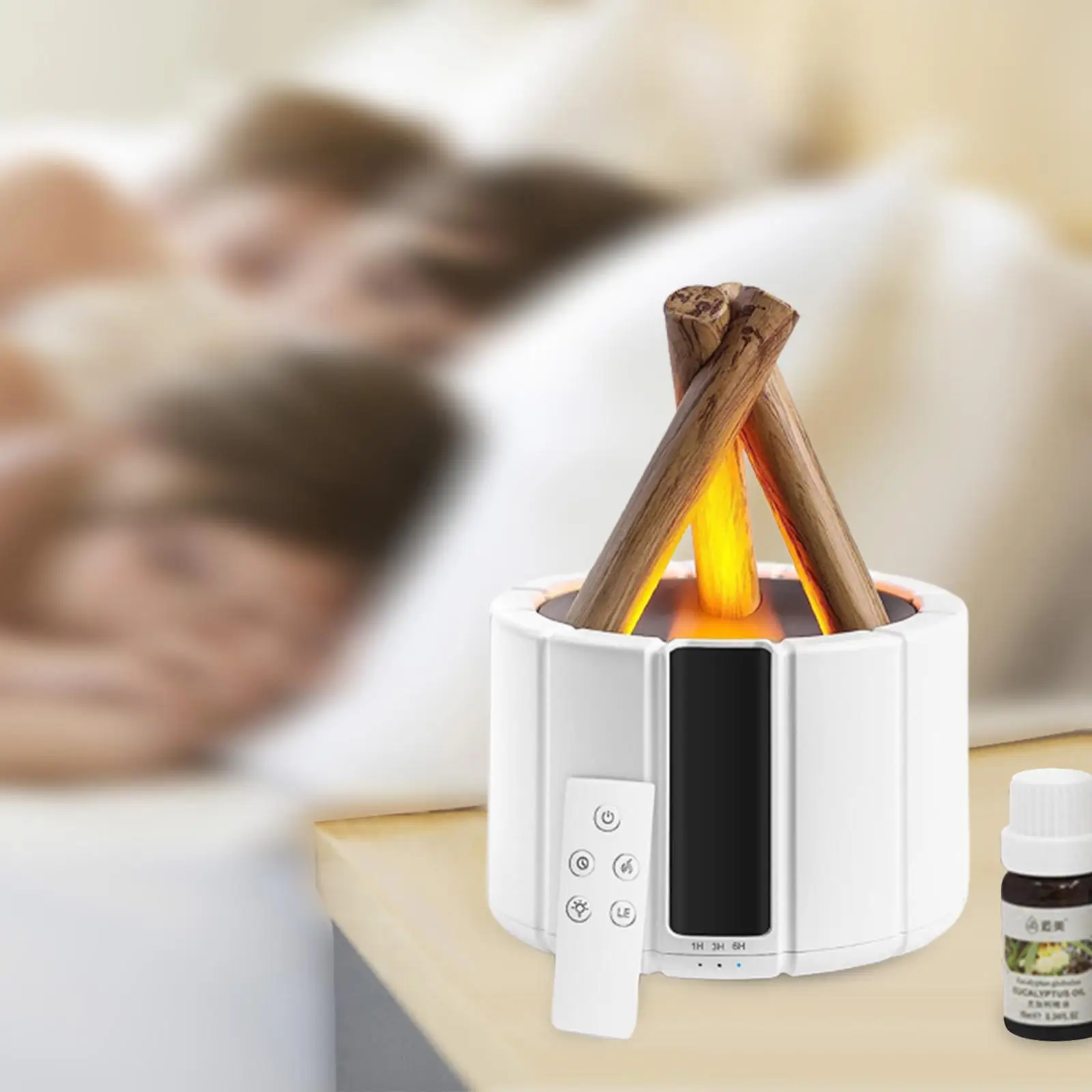 Flame Aroma Diffuser Gift Simulated Fireplace 250ml Mist Sprayer Air Humidifier for Home Room SPA Gym Study Office Decor Desktop