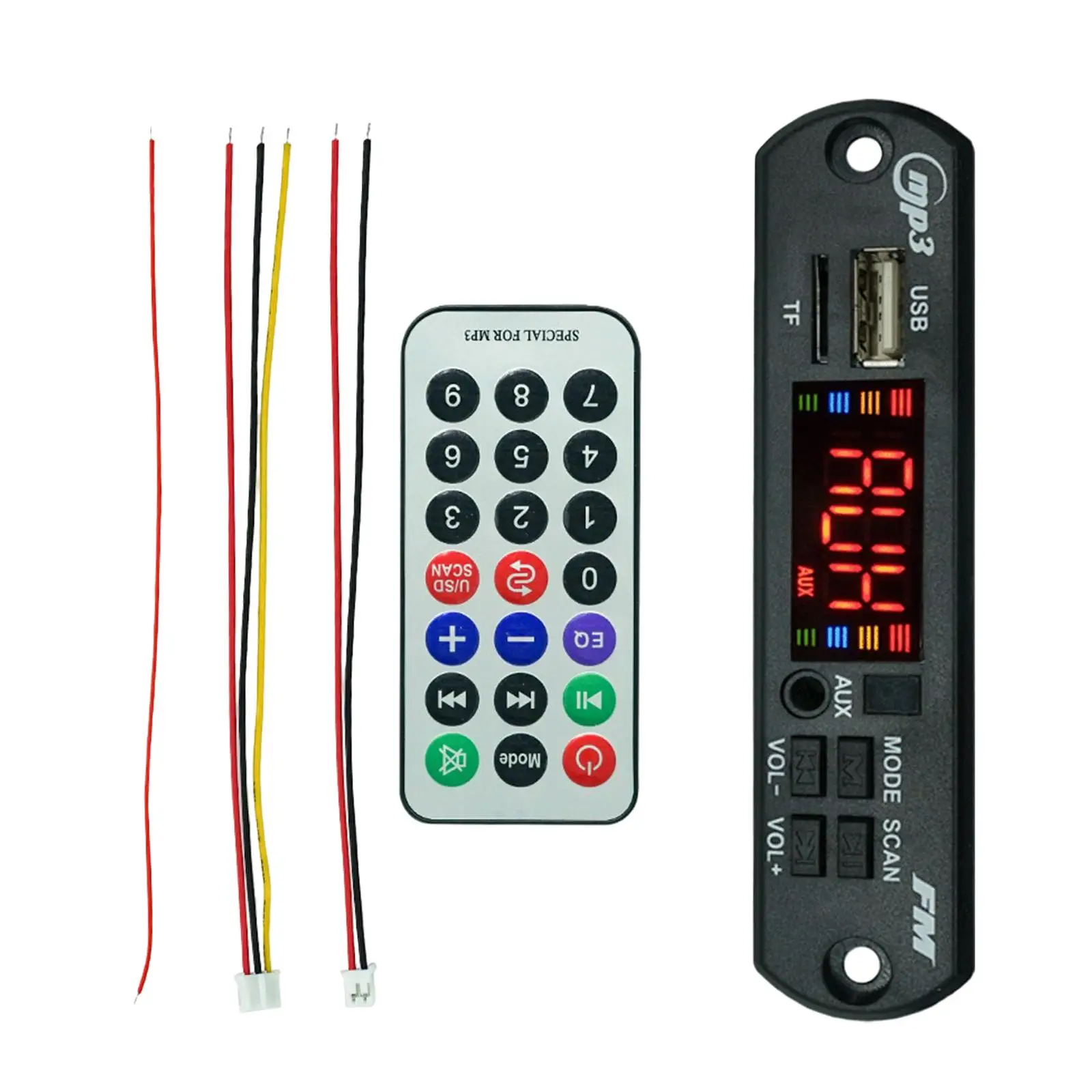 Portable BT MP3 Player Decoding Board Audio Transceive Memory Car Audio Durable with Remote Control with Recording Call for Car