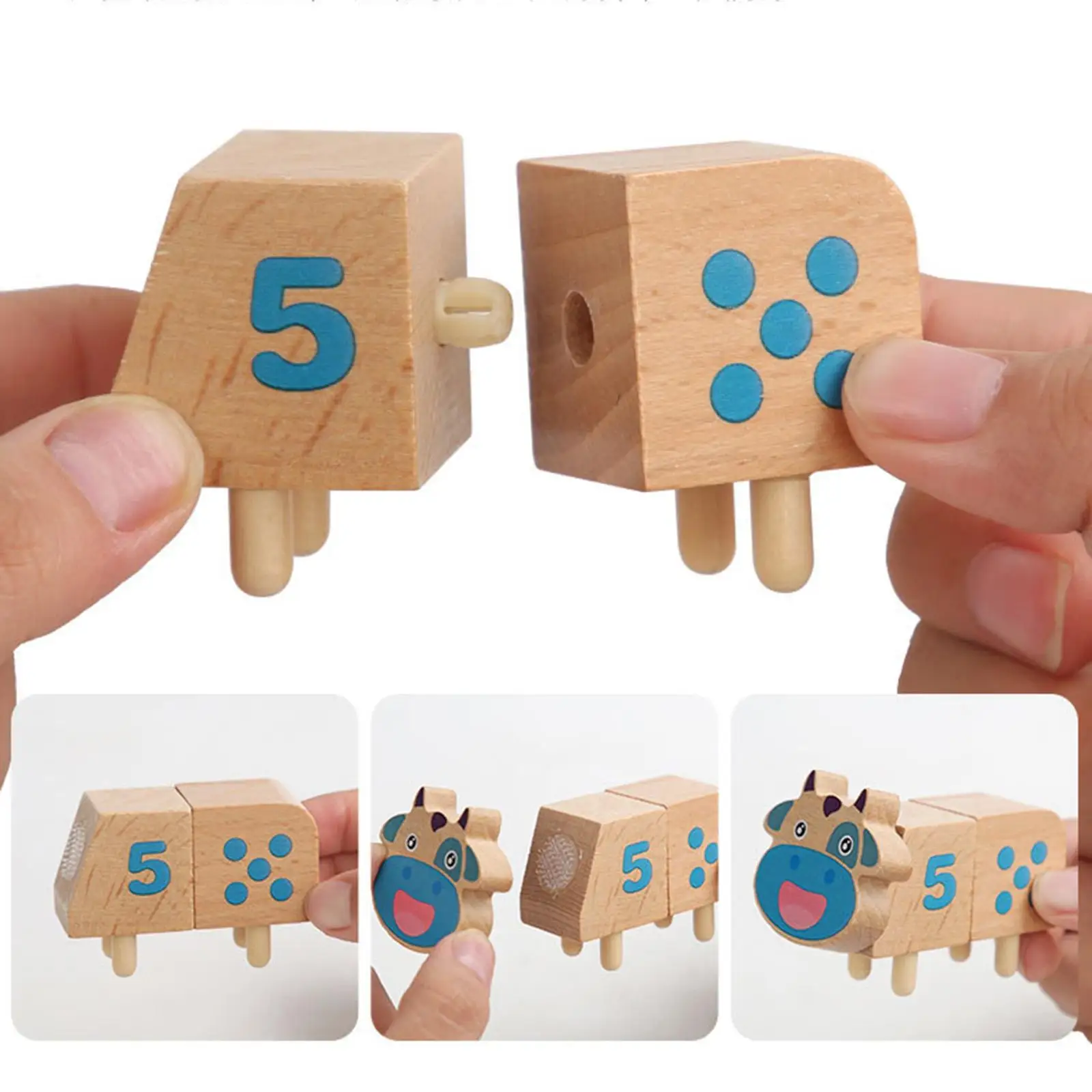 10x Wooden Building Blocks for Toddlers Early Learning Stacking Games Colored Montessori Toys Educational Toys for Girls Gifts