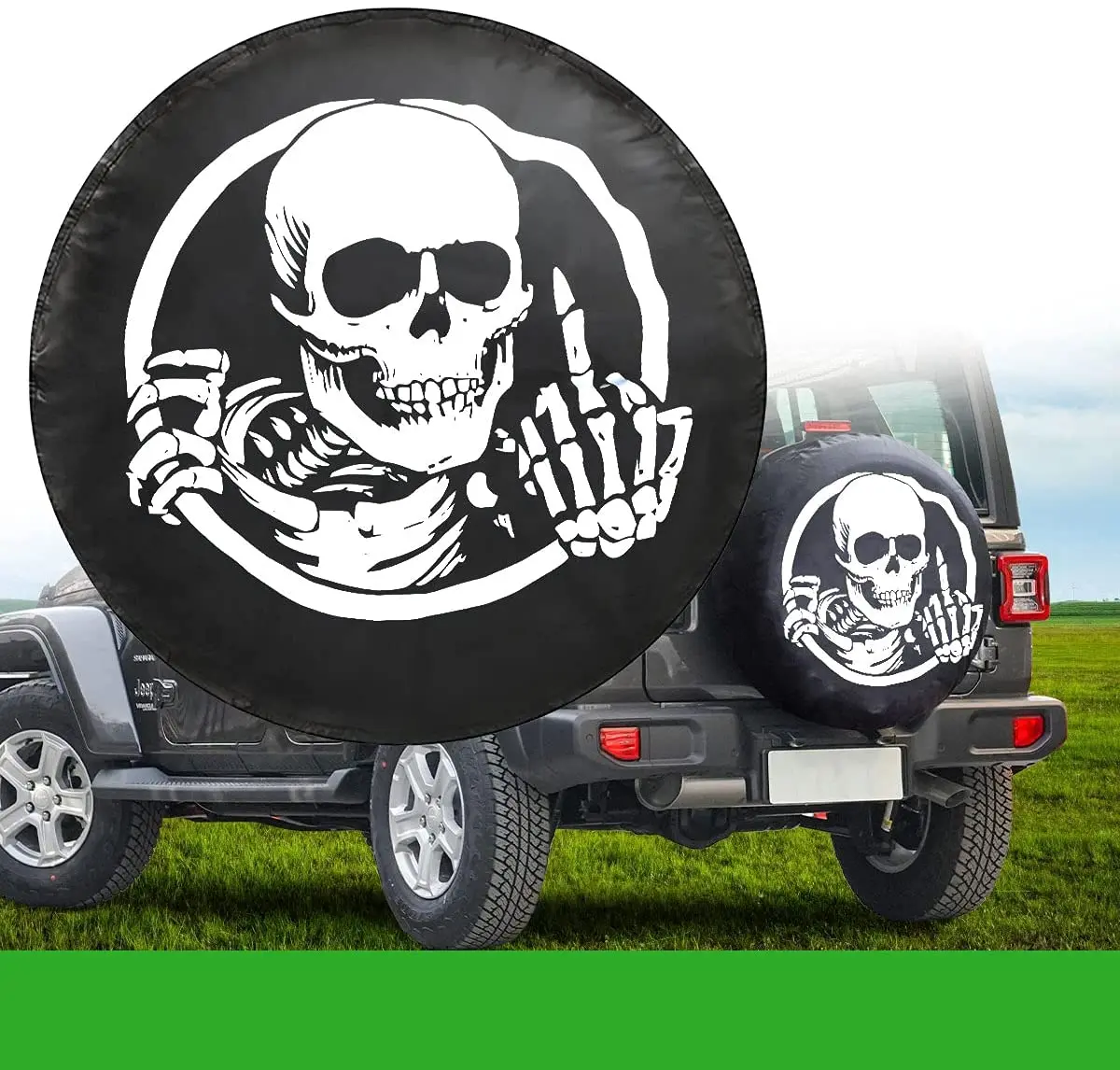 SUV and Many Vehicle 15 Inch Foruidea Skull Skeletons Spare Tire Cover Waterproof Dust-Proof UV Sun Wheel Tire Cover Fit for Jeep,Trailer RV 