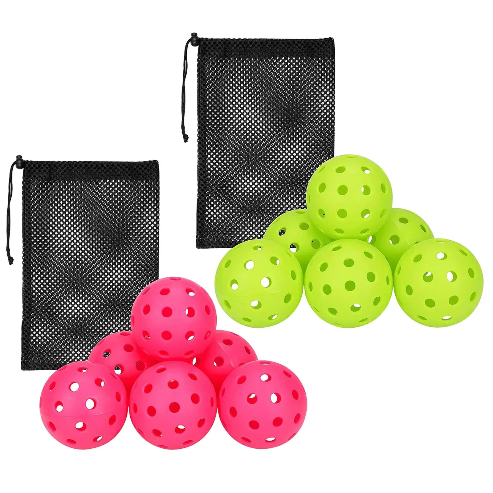6 Pieces 40 Holes Pickleball Balls Adult Sporting Goods Professional Official Size Ball for Outdoor Courts Tournament Play
