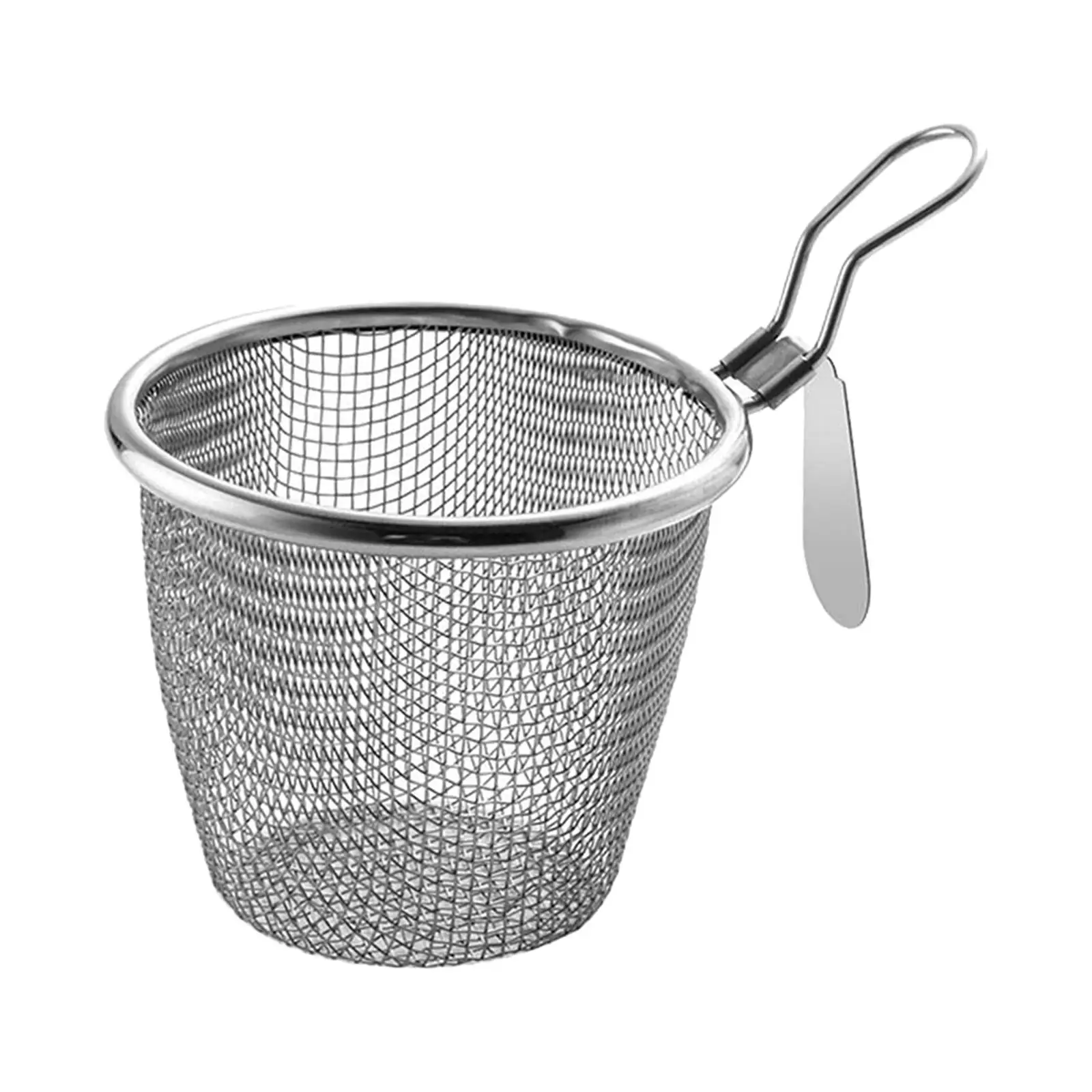 Stainless Steel Mesh Strainer with Handle Pasta Boil Basket Food Colander for Camping Noodles Home Accessory Frying Pasta